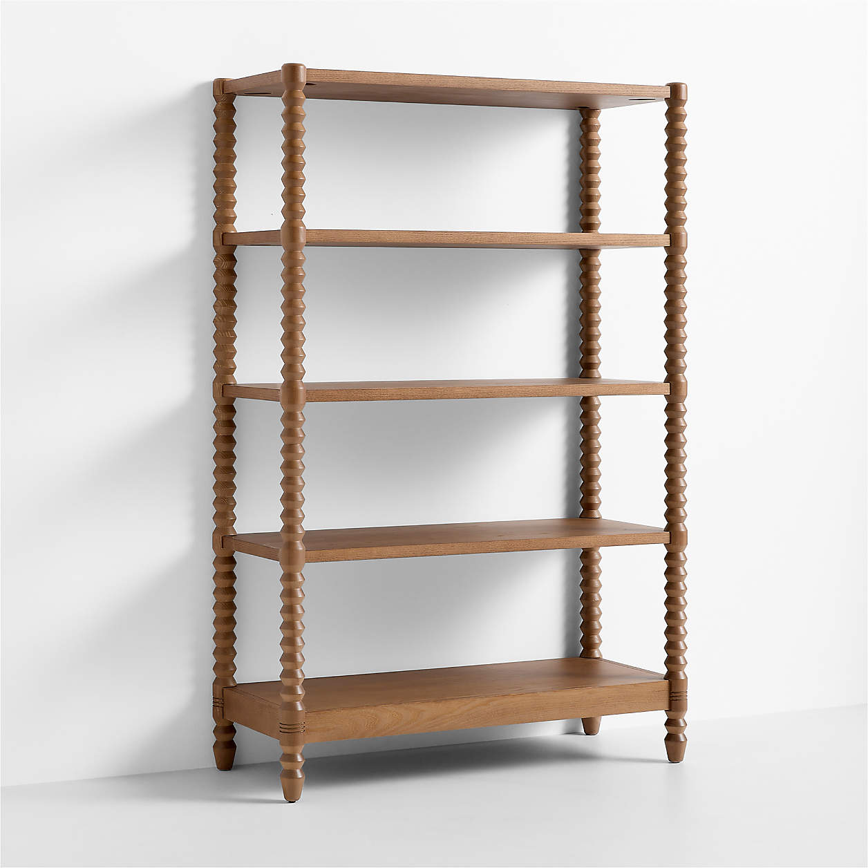 Jack 30" Hazelnut Ash Wood 4-Shelf Tall Kids Bookcase