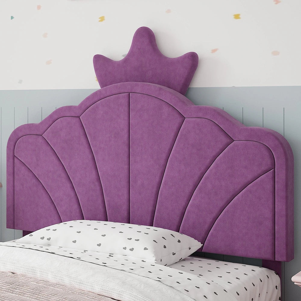 Princess Amethyst Purple Velvet Kids Big Hydraulic Storage Bed