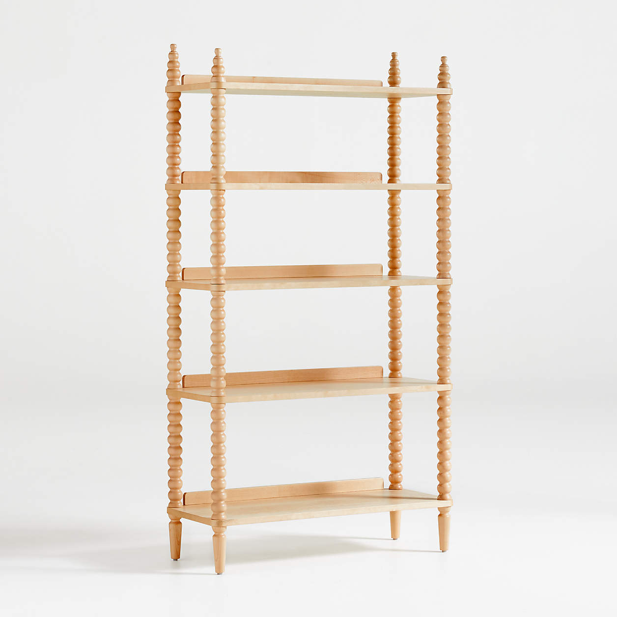 Jenny Lind 33" Maple Wood Spindle 5-Shelf Tall Kids Bookcase