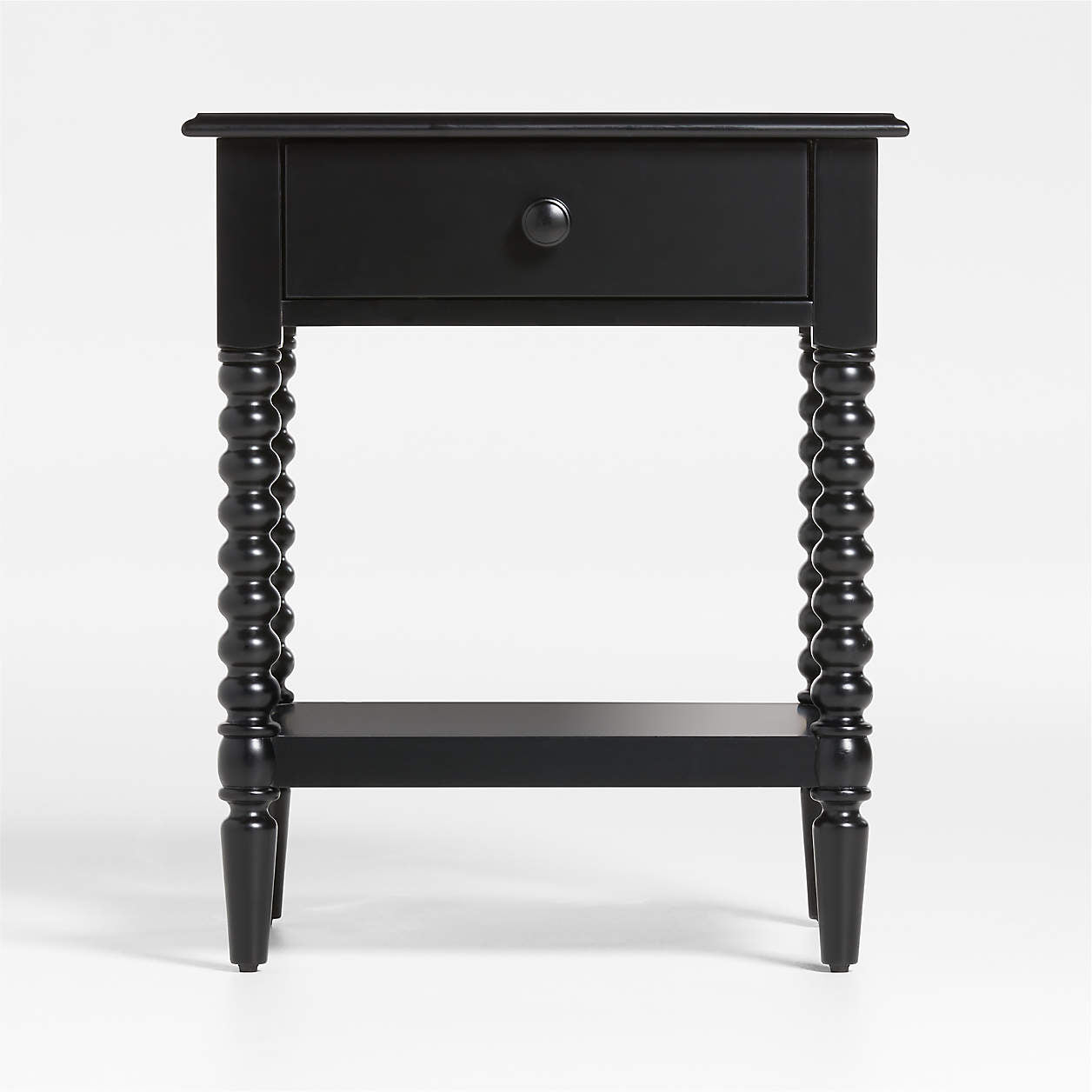 Jenny Lind 21" Black Wood Spindle Kids Nightstand with Drawer
