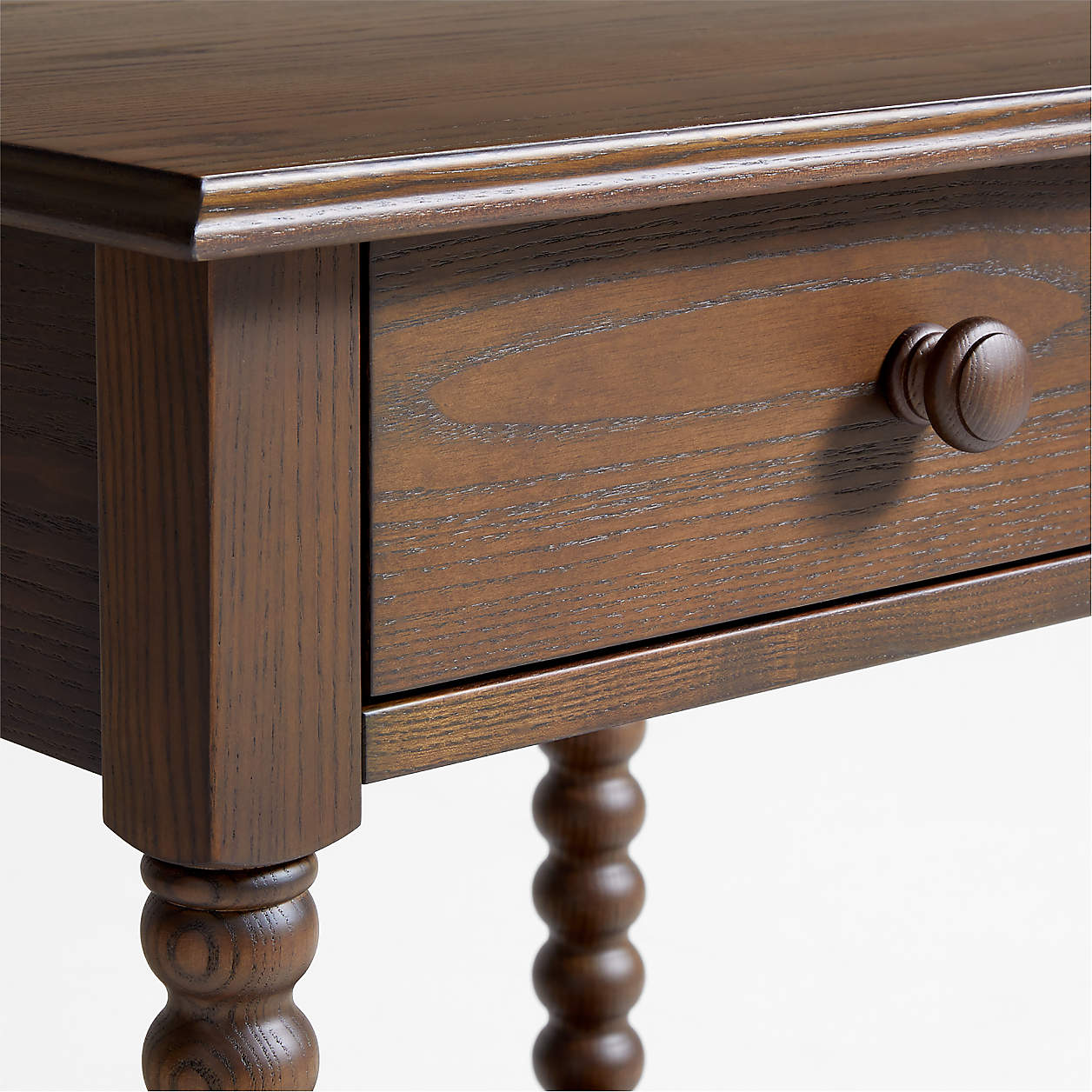 Jenny Lind 21" Deep Brown Wood Spindle Kids Nightstand with Drawer