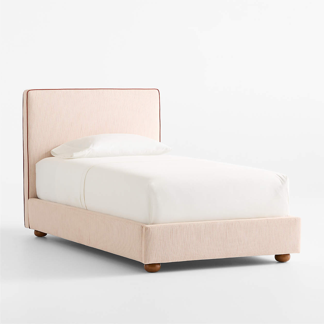 Peachy Dream Ivory Cotton Linen Kids Big  Storage Bed