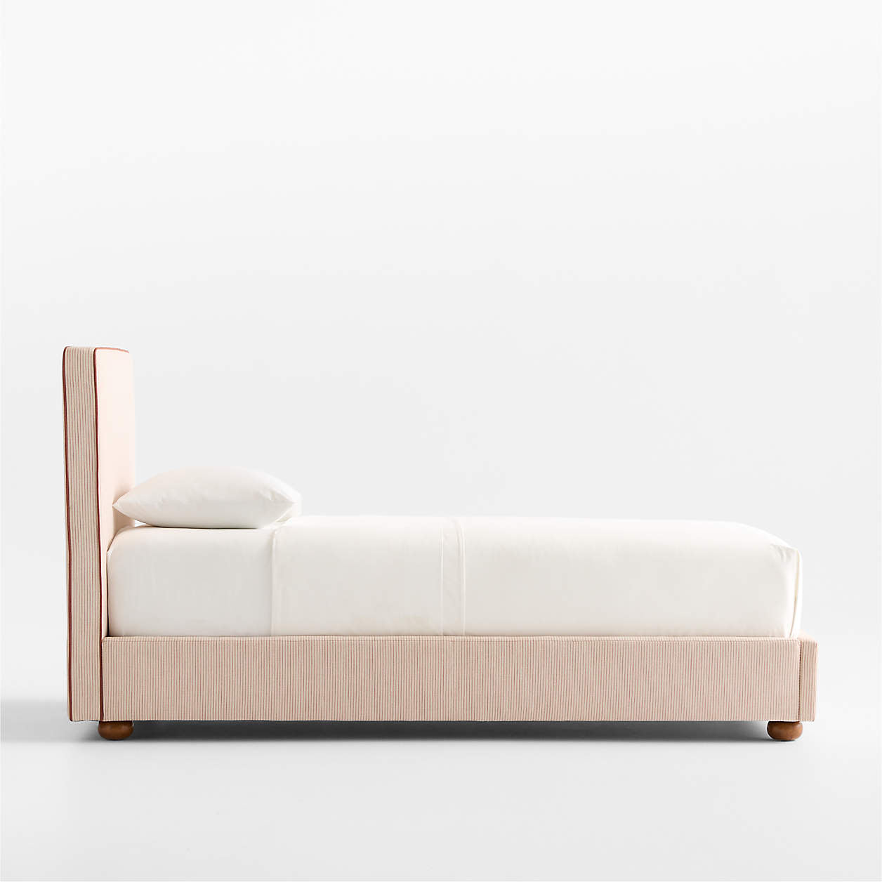 Peachy Dream Ivory Cotton Linen Kids Big Hydraulic Storage Bed