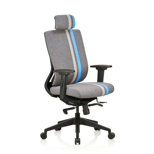 Liberate Game High Back Fabric Chair with Dynaflex Back Support to Provide Dual Frame Flexibility & Seat Depth Adjustment(Blue)
