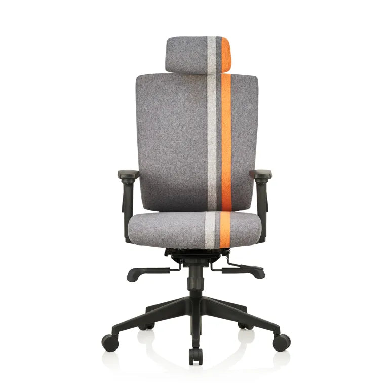 Liberate Game High Back Fabric Chair with Dynaflex Back Support to Provide Dual Frame Flexibility & Seat Depth Adjustment(Orange)