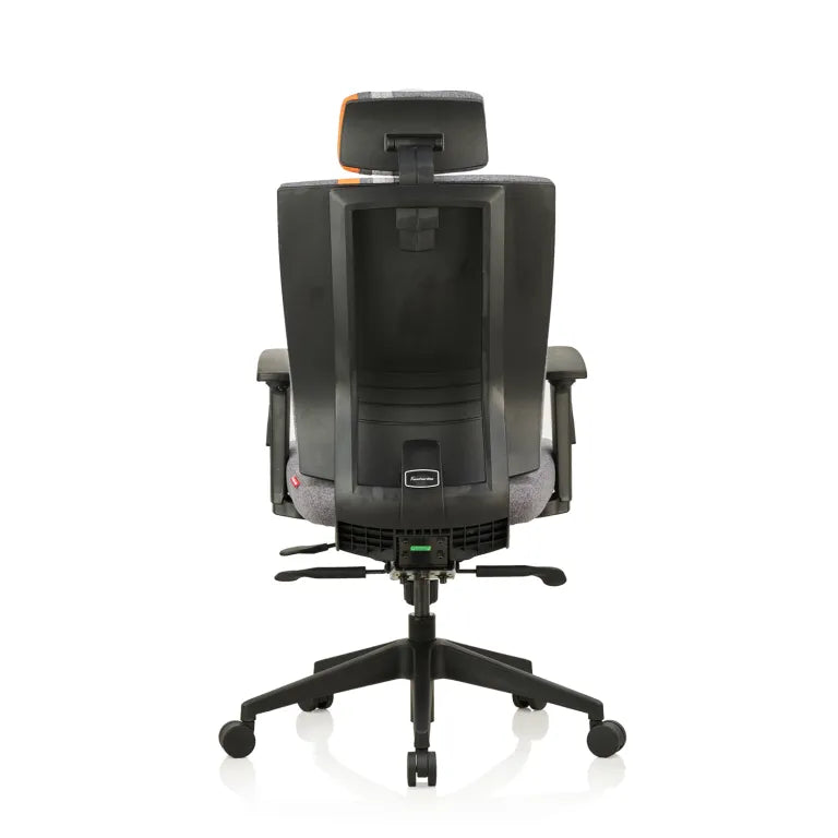 Liberate Game High Back Fabric Chair with Dynaflex Back Support to Provide Dual Frame Flexibility & Seat Depth Adjustment(Orange)