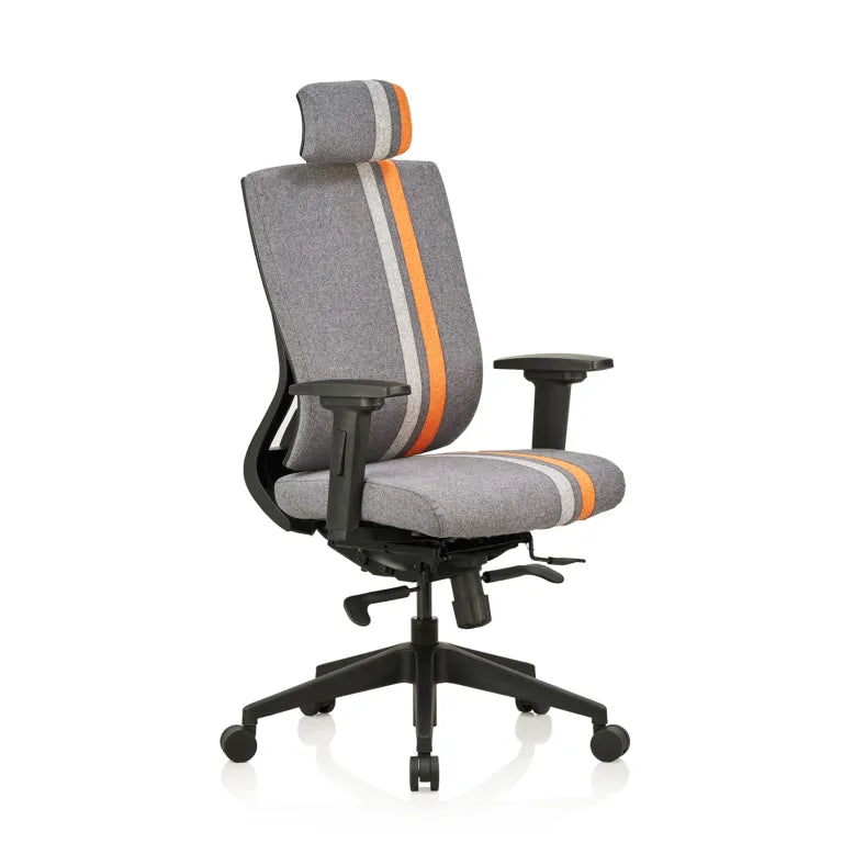 Liberate Game High Back Fabric Chair with Dynaflex Back Support to Provide Dual Frame Flexibility & Seat Depth Adjustment(Orange)