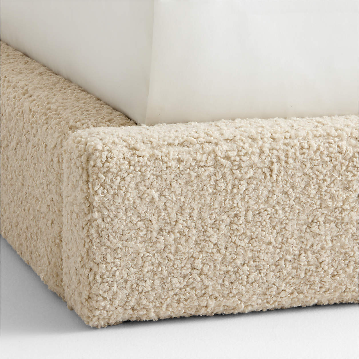 Princess Wave Cream Boucle Kids Small Hydraulic Storage Bed