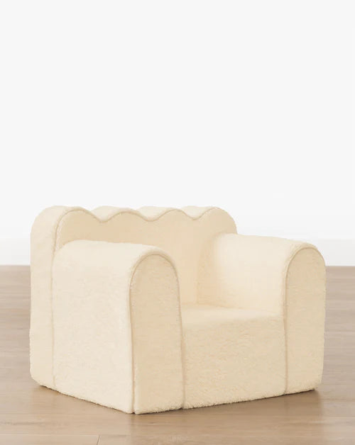 Cream Arch Cloud Sherpa Kids Sofa Chair