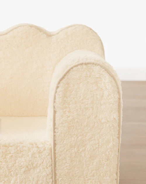 Cream Arch Cloud Sherpa Kids Sofa Chair