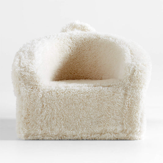 Ivory Teddy Plush Mangolian Faux Fur Kids Lounge Chair