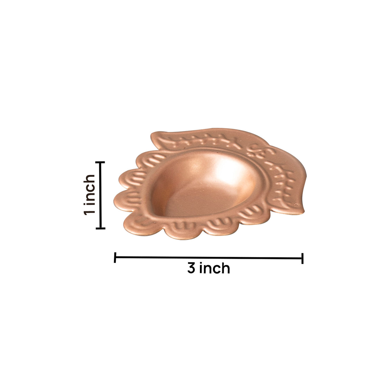 Gold Flower Design Diyas Set of 6