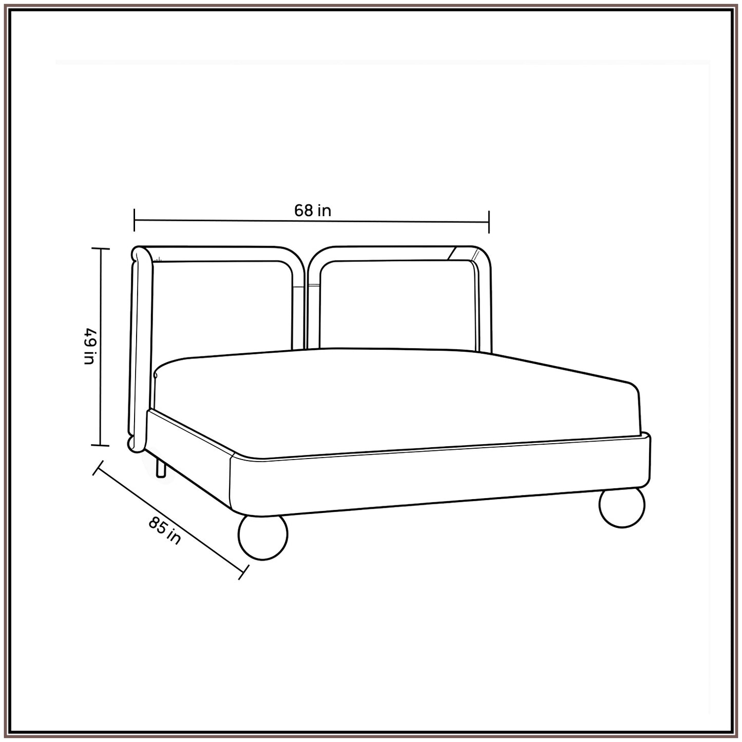 Nobella Opal Queen Size Bed in Grey Blue Velvet with Spherical Legs, Oak Wood Frame & Hydraulic Storage