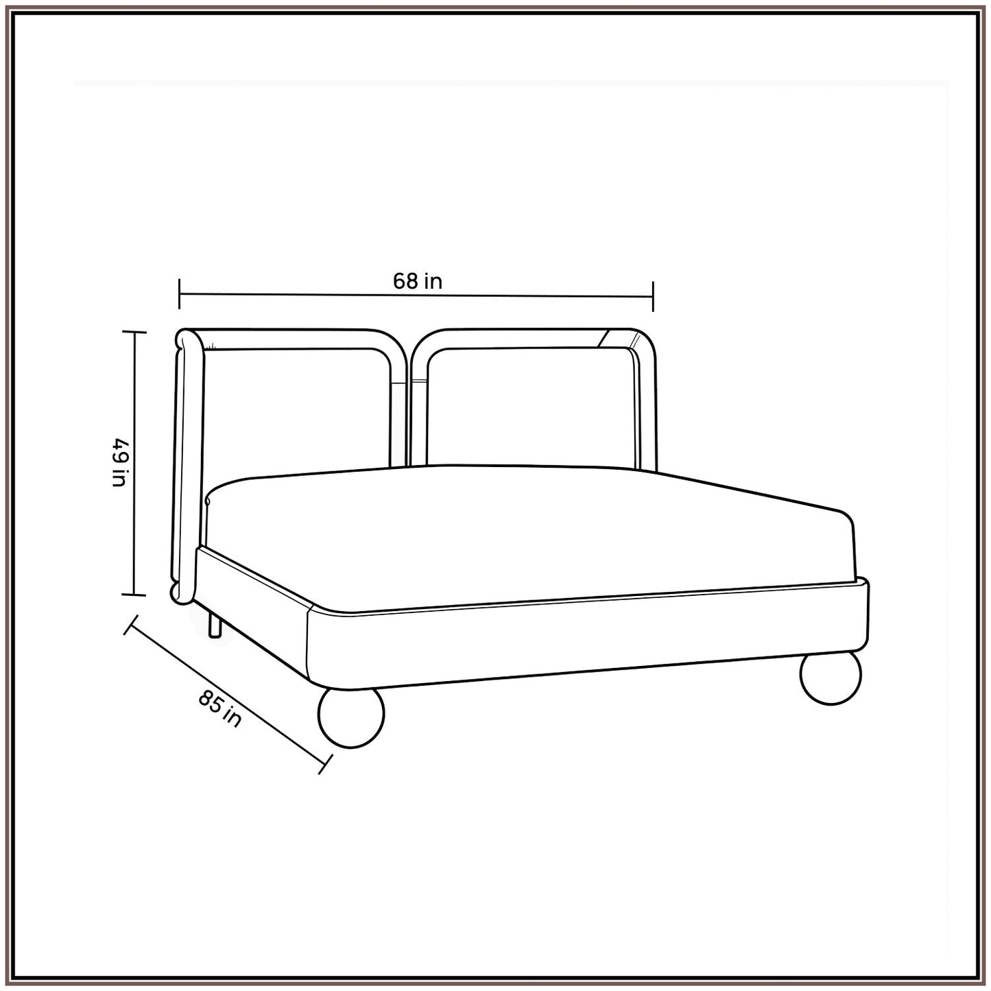 Nobella Opal Queen Size Bed in Grey Blue Velvet with Spherical Legs, Oak Wood Frame & Hydraulic Storage