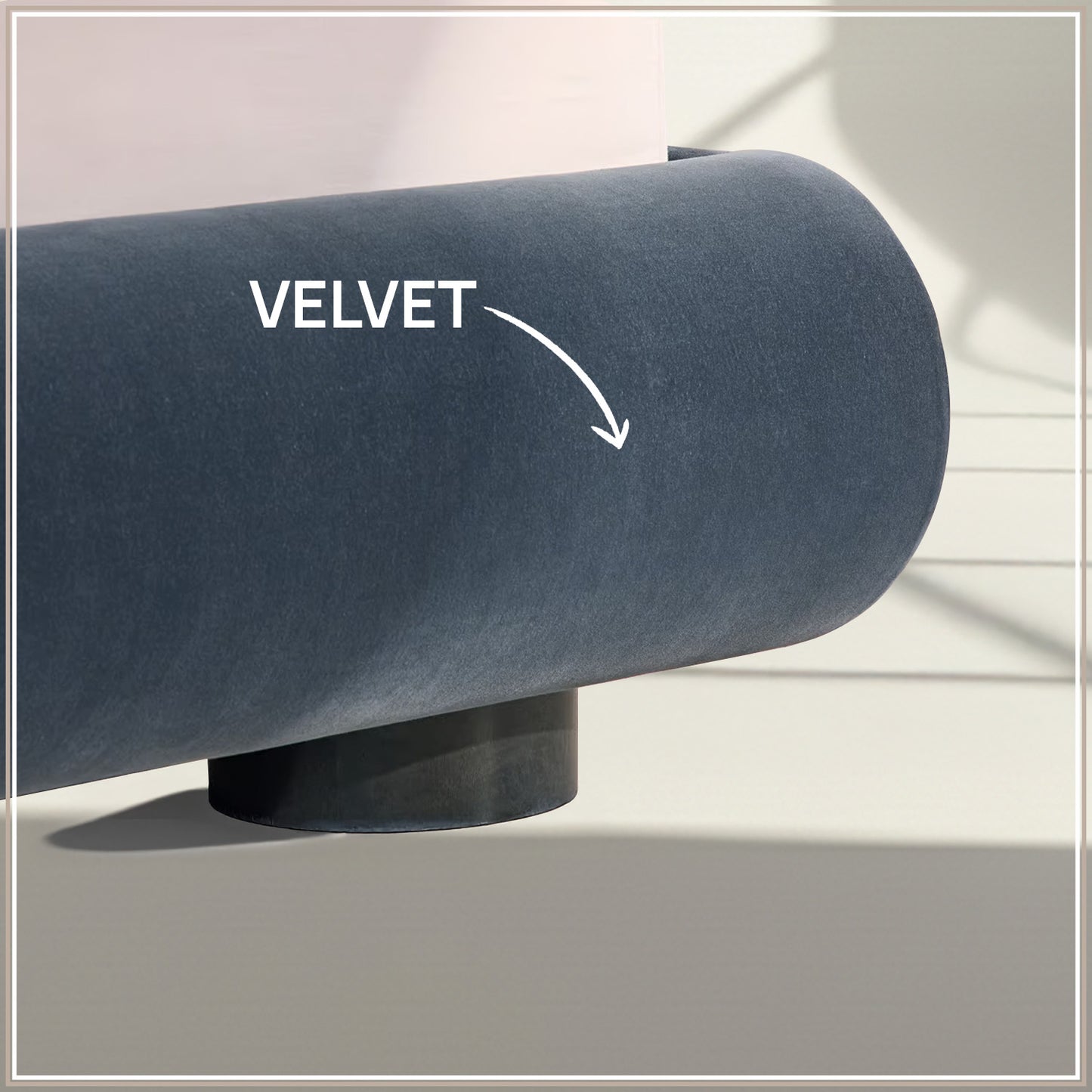 Regalis Block-Leg Panel King Size Bed in Velvet with Oak wood Frame & Hydraulic Storage