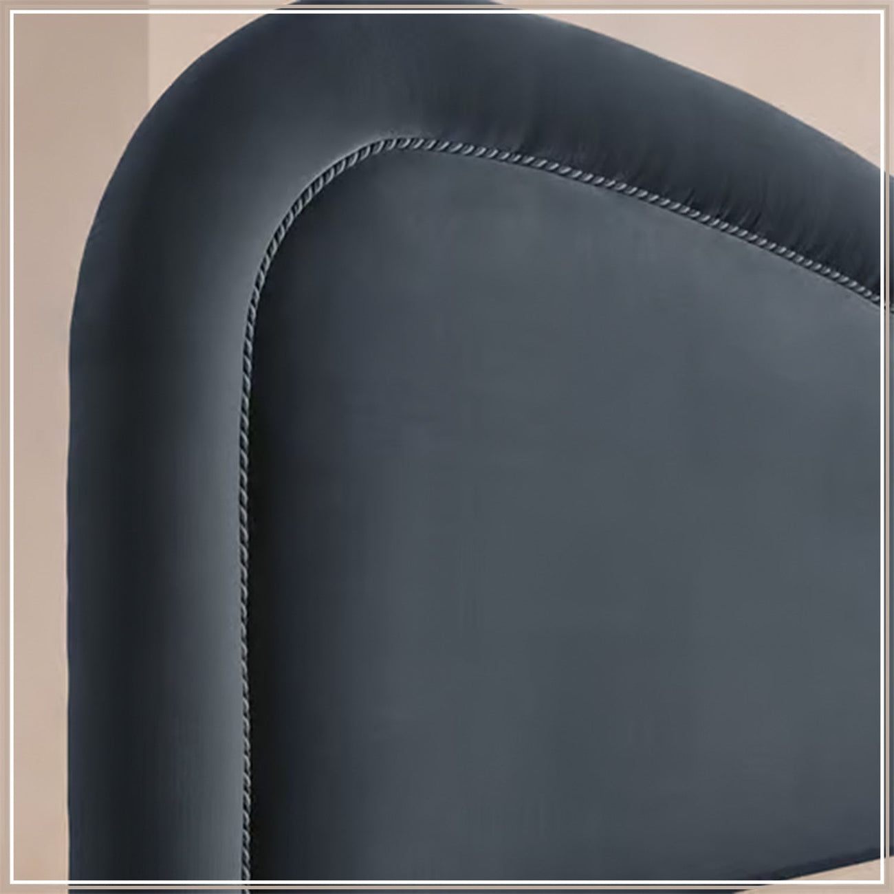 Elaris Curve Comfort Queen Size Bed in Grey Blue Velvet with Engineer Wood Frame & Hydraulic Storage