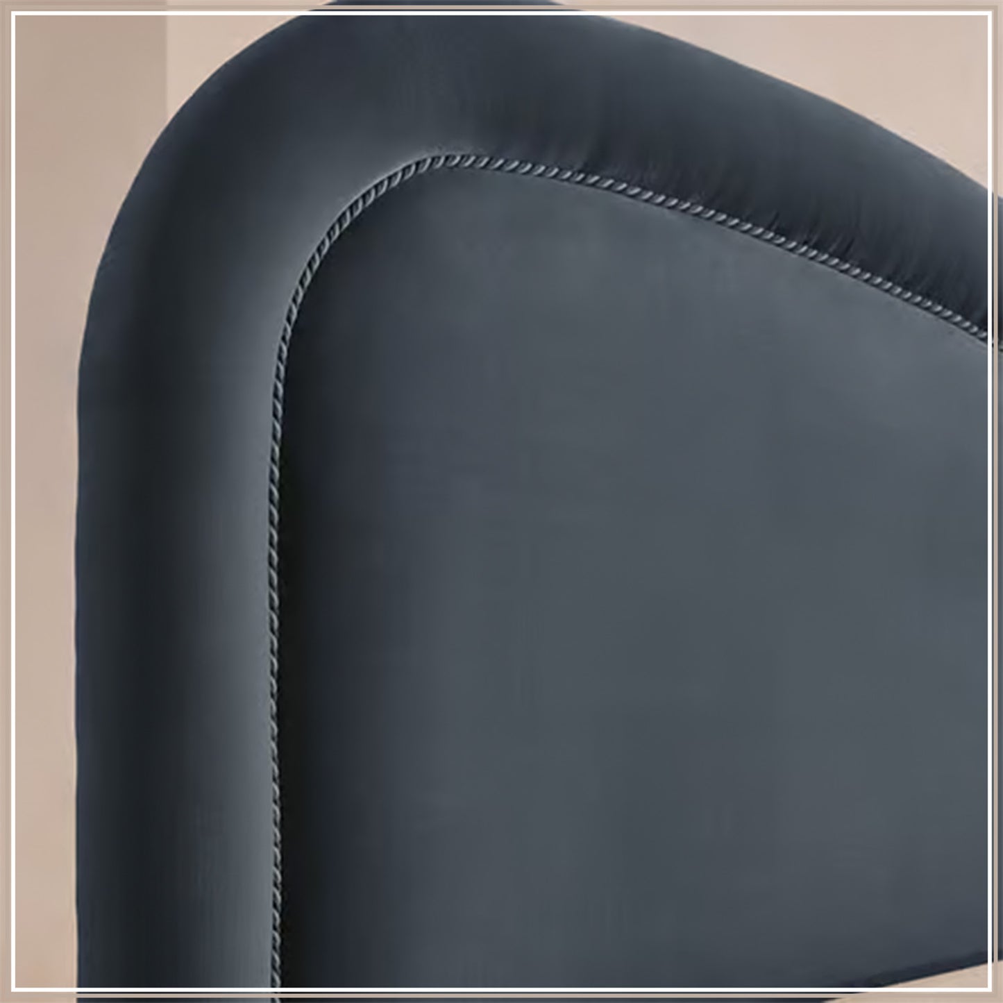 Elaris Curve Comfort Queen Size Bed in Grey Blue Velvet with Engineer Wood Frame & Hydraulic Storage