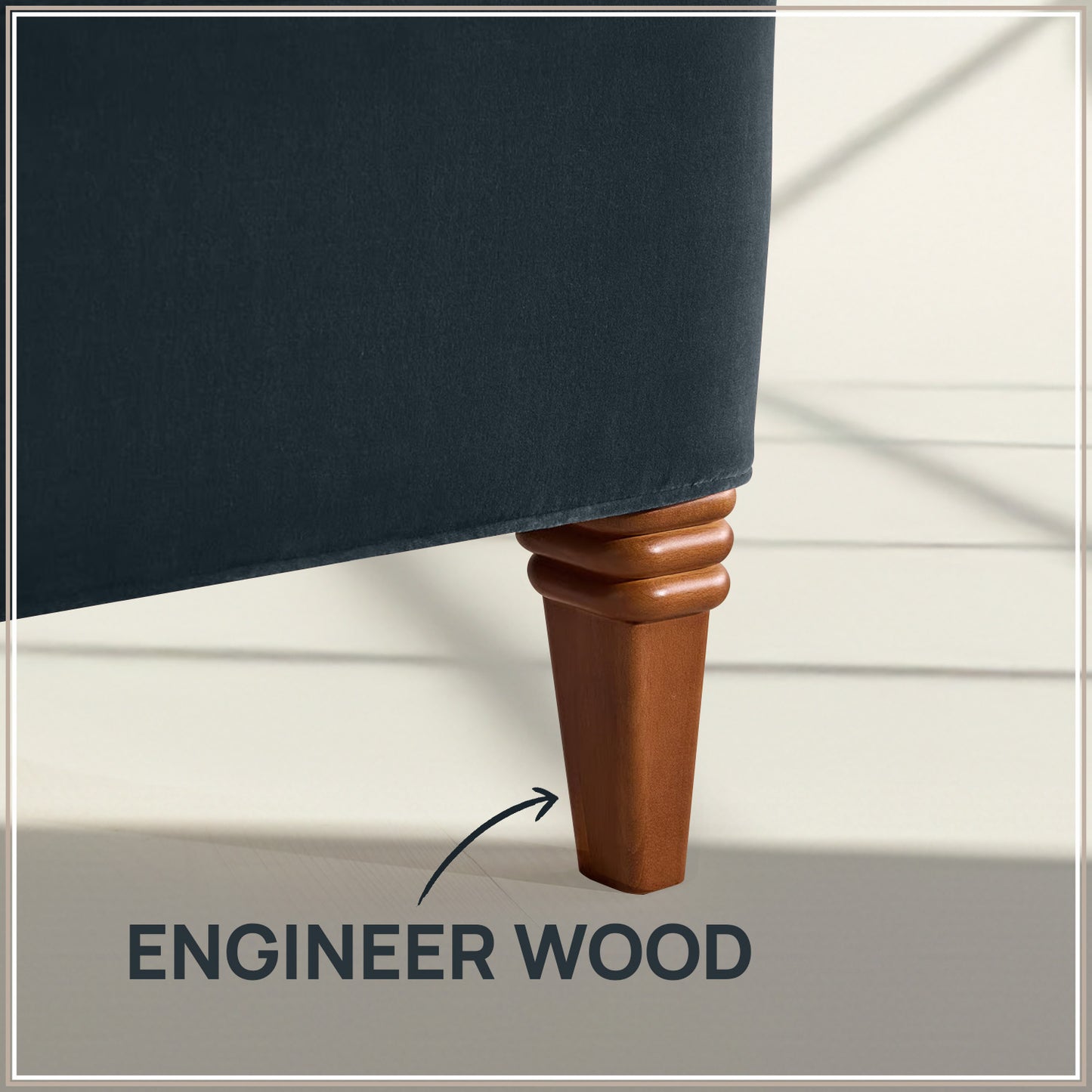 Elaris Curve Comfort Queen Size Bed in Grey Blue Velvet with Engineer Wood Frame & Hydraulic Storage