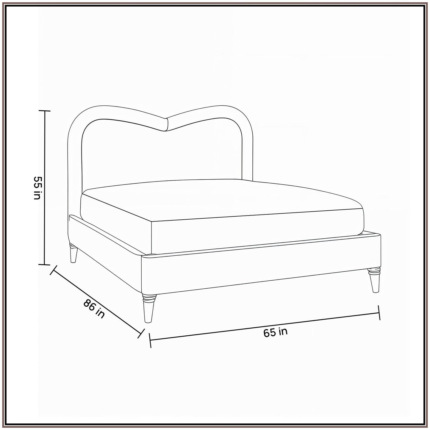 Elaris Curve Comfort Queen Size Bed in Lichen Velvet with Engineer Wood Frame & Hydraulic Storage