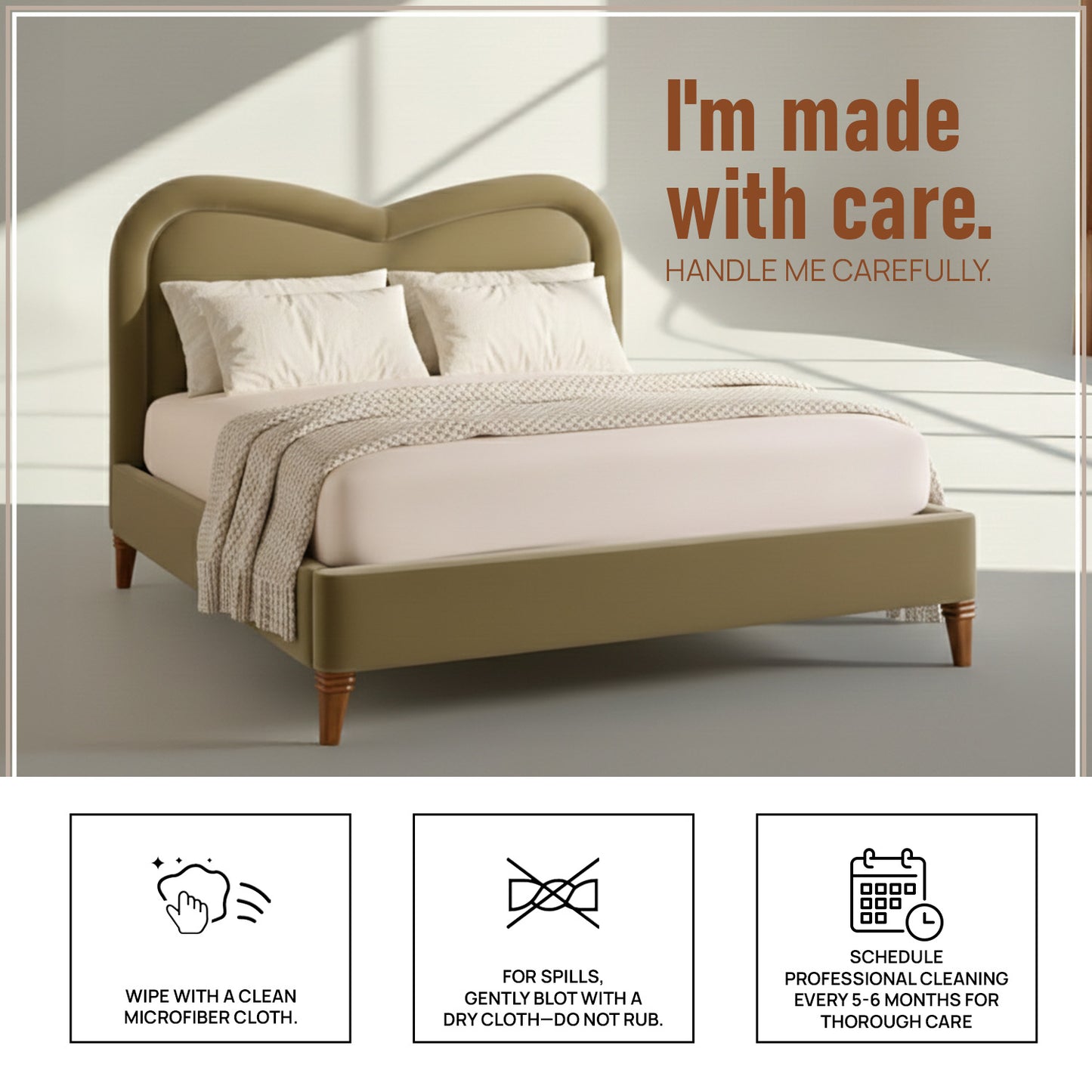 Elaris Curve Comfort Queen Size Bed in Lichen Velvet with Engineer Wood Frame & Hydraulic Storage