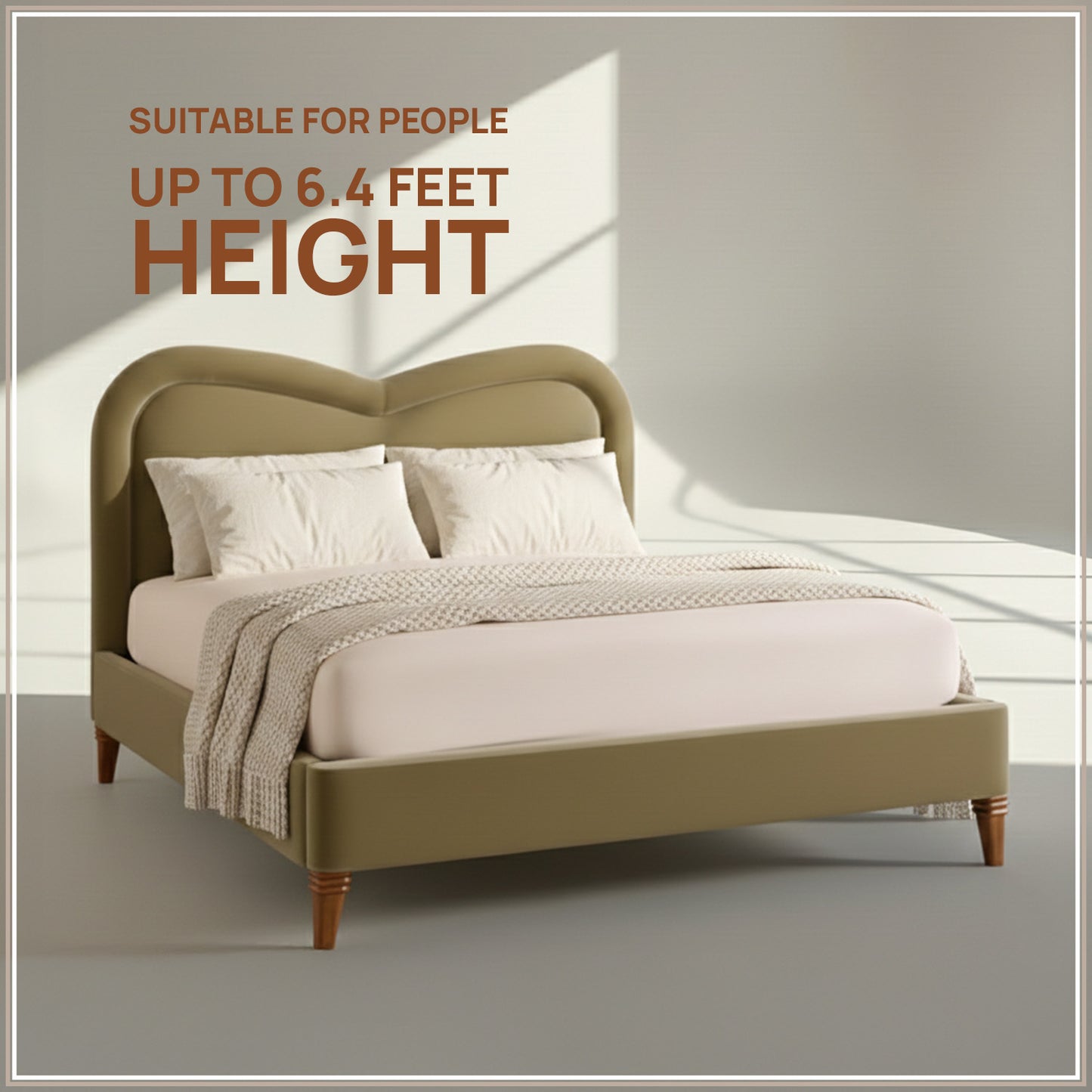 Elaris Curve Comfort King Size Bed in Lichen Velvet with Engineer Wood Frame & Hydraulic Storage