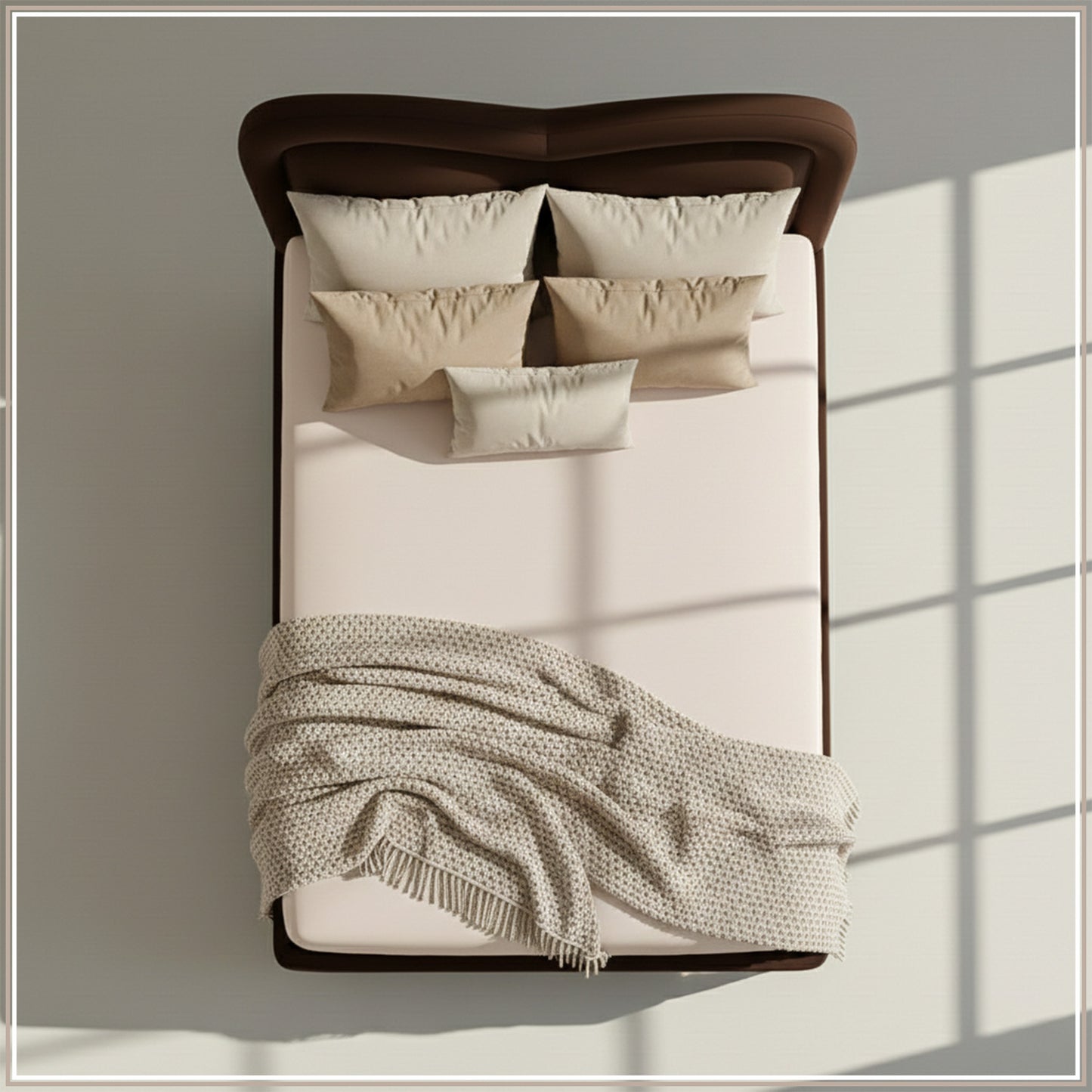 Elaris Curve Comfort Queen Size Bed in Dark Brown Velvet with Engineer Wood Frame & Hydraulic Storage