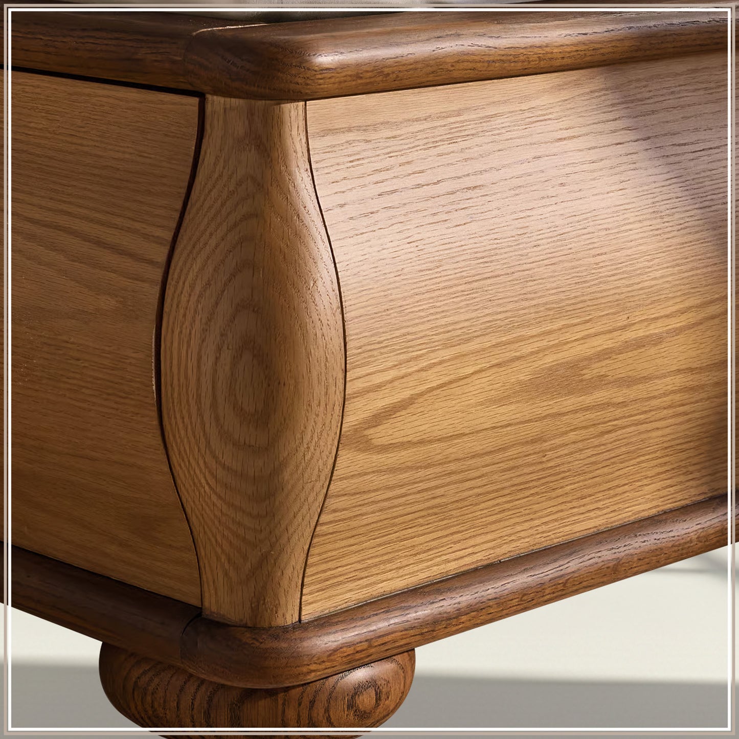 Elowen Softline Queen Size Bed in Rust Velvet with Oak wood Frame & Hydraulic Storage