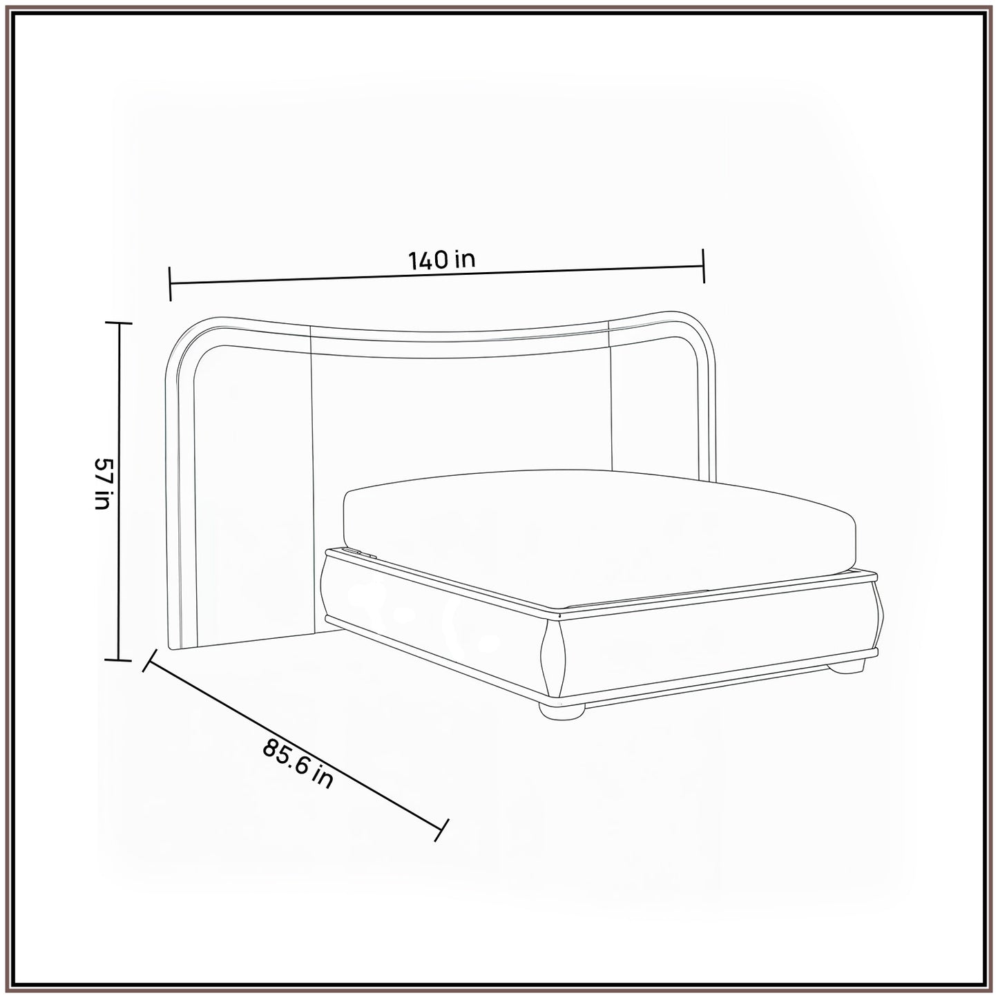 Elowen Softline King Size Bed in Rust Velvet with Oak wood Frame & Hydraulic Storage
