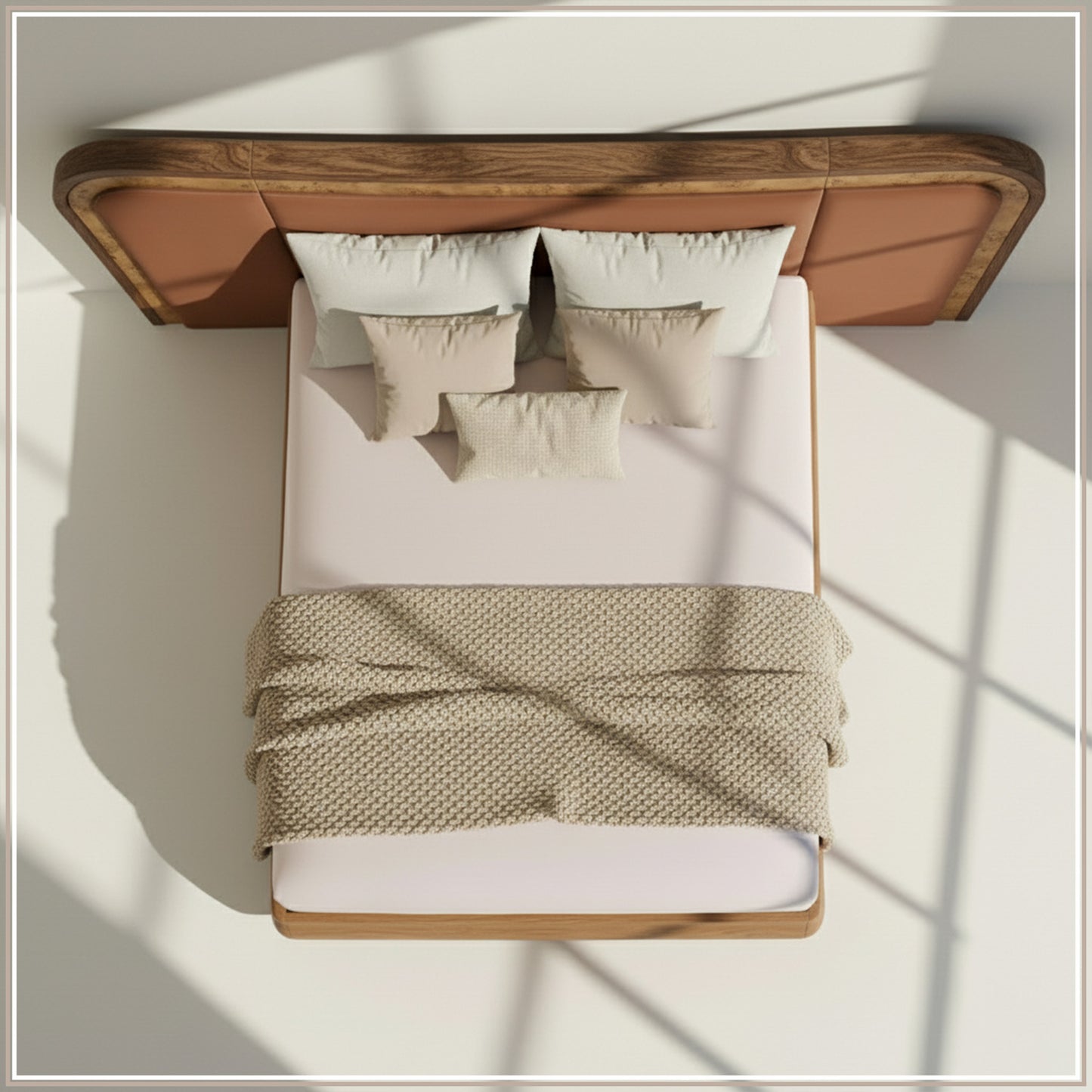 Elowen Softline King Size Bed in Antique Rose velvet With Oak wood Frame & Hydraulic Storage