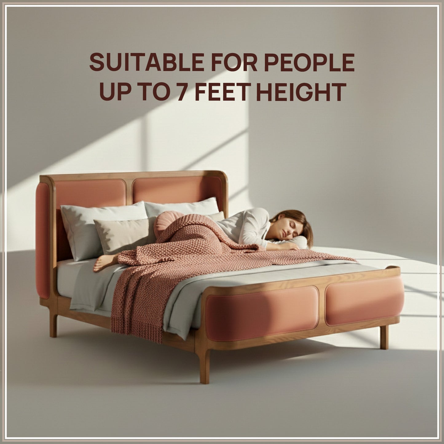 Valerio Duo-Panel Luxe King Size Bed in Antique Rose Velvet with Oak wood Frame & Hydraulic Storage