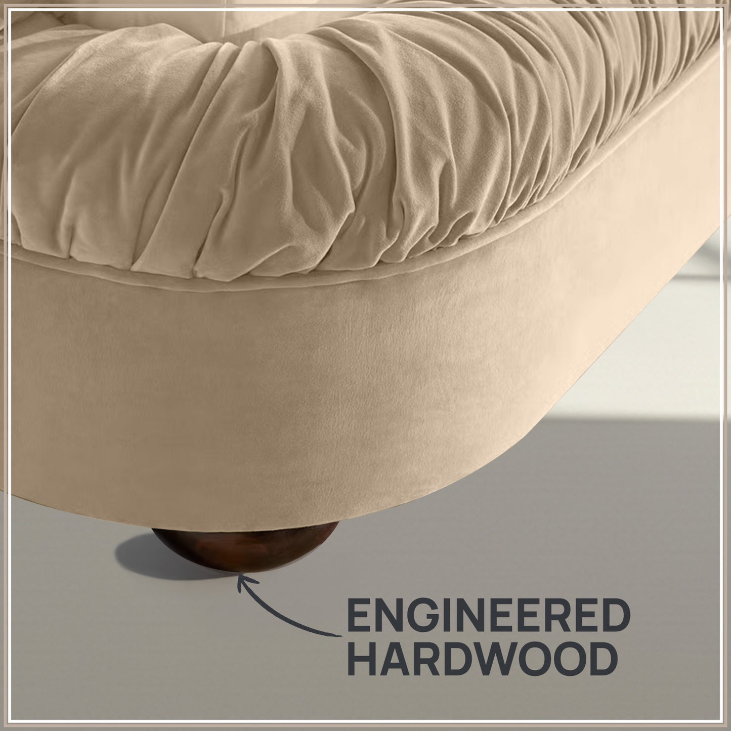 Casa Haven Relax Queen Size Bed in Off White Velvet with Engineered Hardwood Frame & Hydraulic Storage