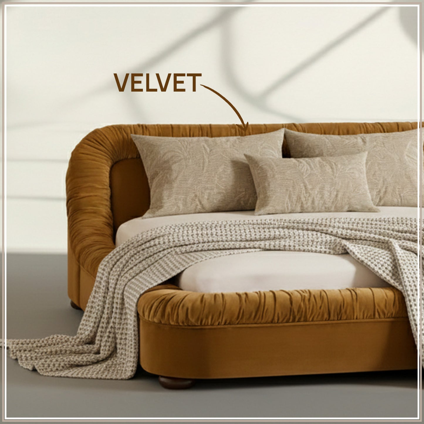 Casa Haven Relax King Size Bed in Mustard Velvet with Engineered Hardwood Frame & Hydraulic Storage