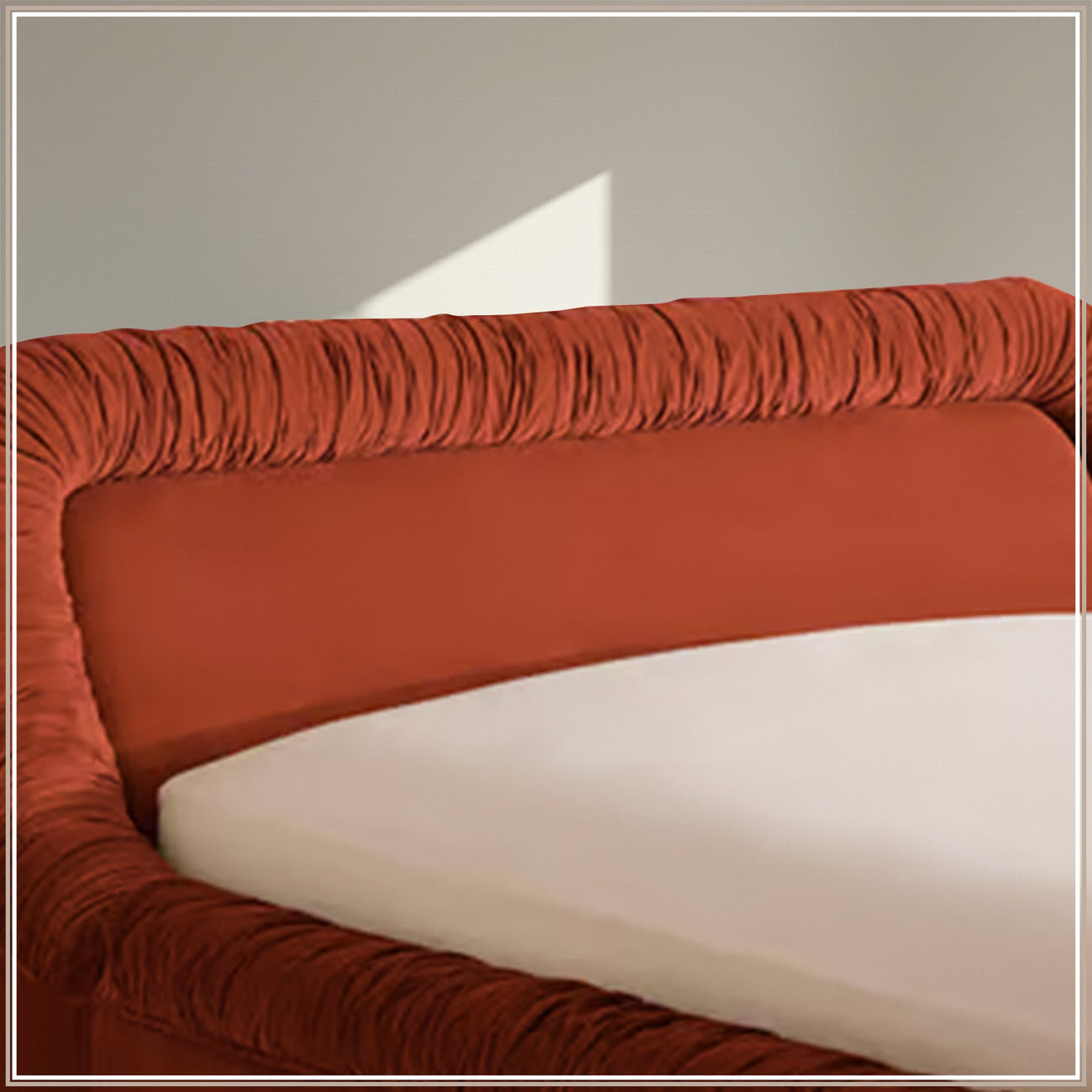 Casa Haven Relax Queen Size Bed in Rust Velvet with Engineered Hardwood Frame & Hydraulic Storage