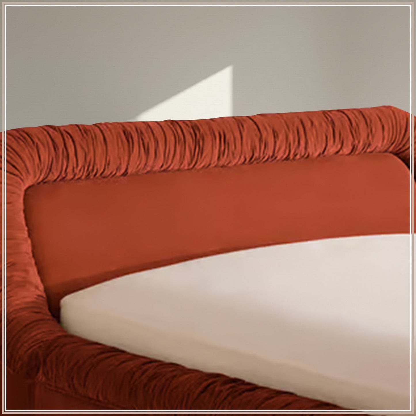 Casa Haven Relax King Size Bed in Rust Velvet with Engineered Hardwood Frame & Hydraulic Storage