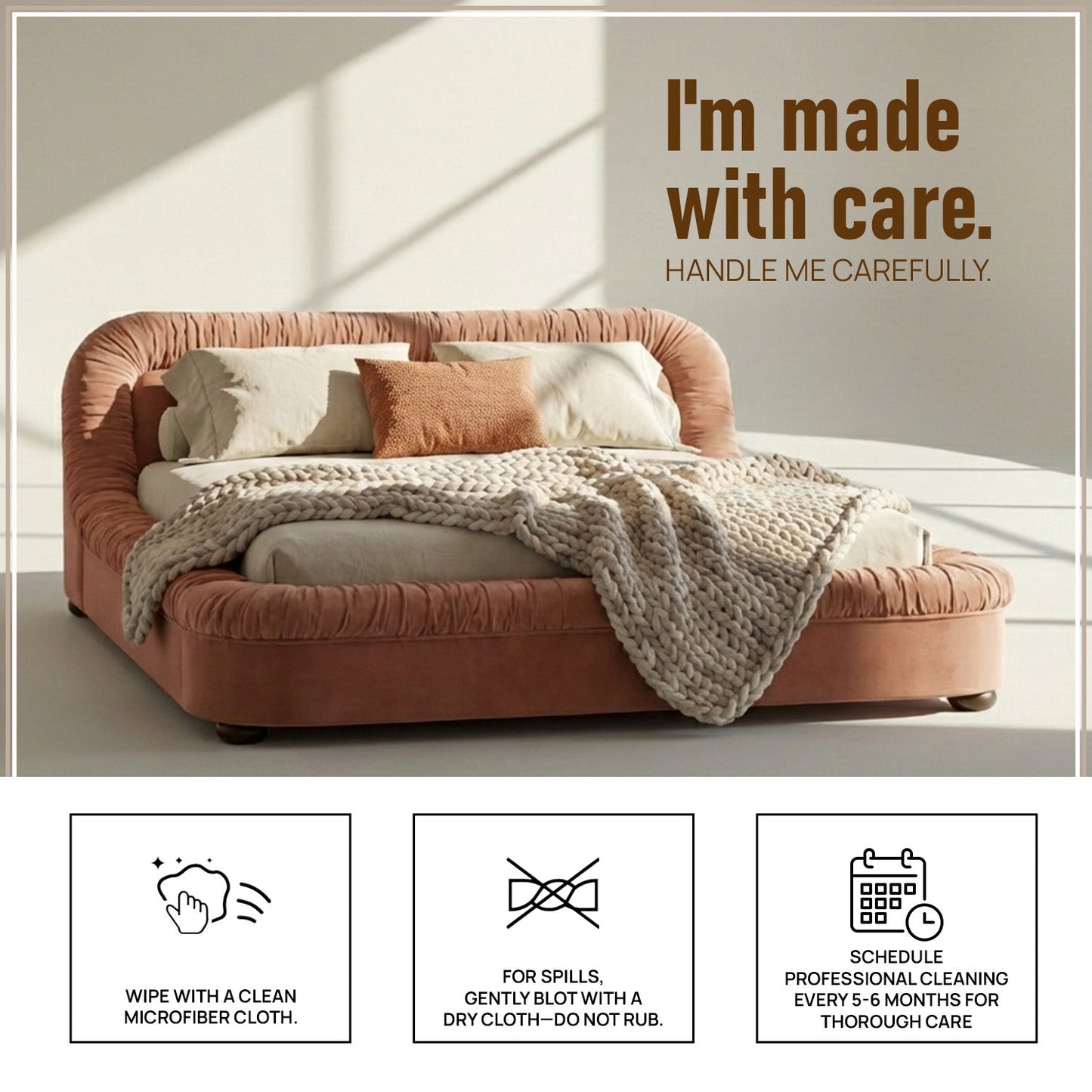 Casa Haven Relax King Size Bed in Antique Rose Velvet with Engineered Hardwood Frame & Hydraulic Storage