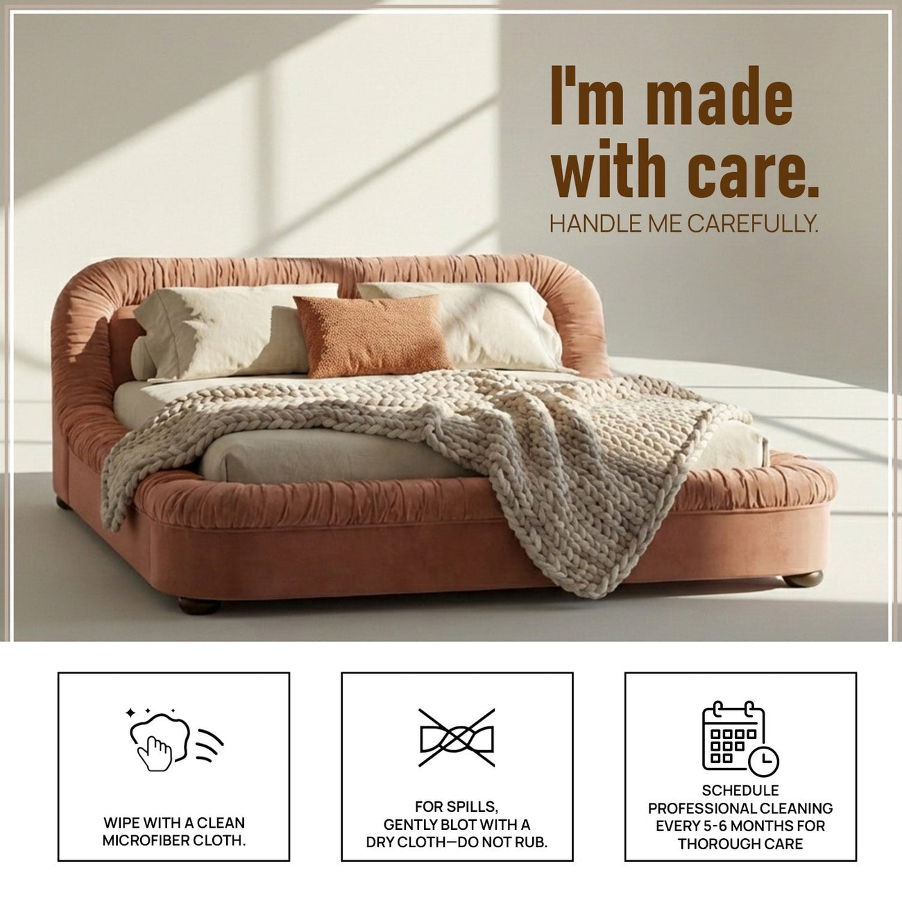 Casa Haven Relax Queen Size Bed in Antique Rose Velvet with Engineered Hardwood Frame & Hydraulic Storage