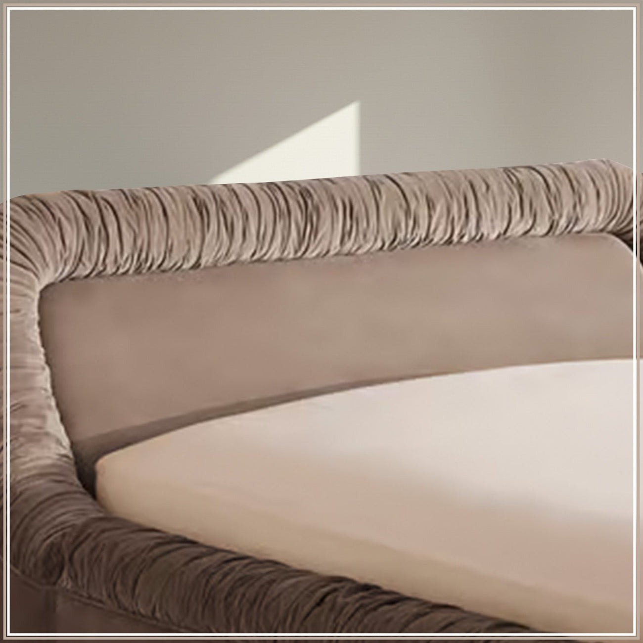 Casa Haven Relax King Size Bed in Taupe Velvet with Engineered Hardwood Frame & Hydraulic Storage