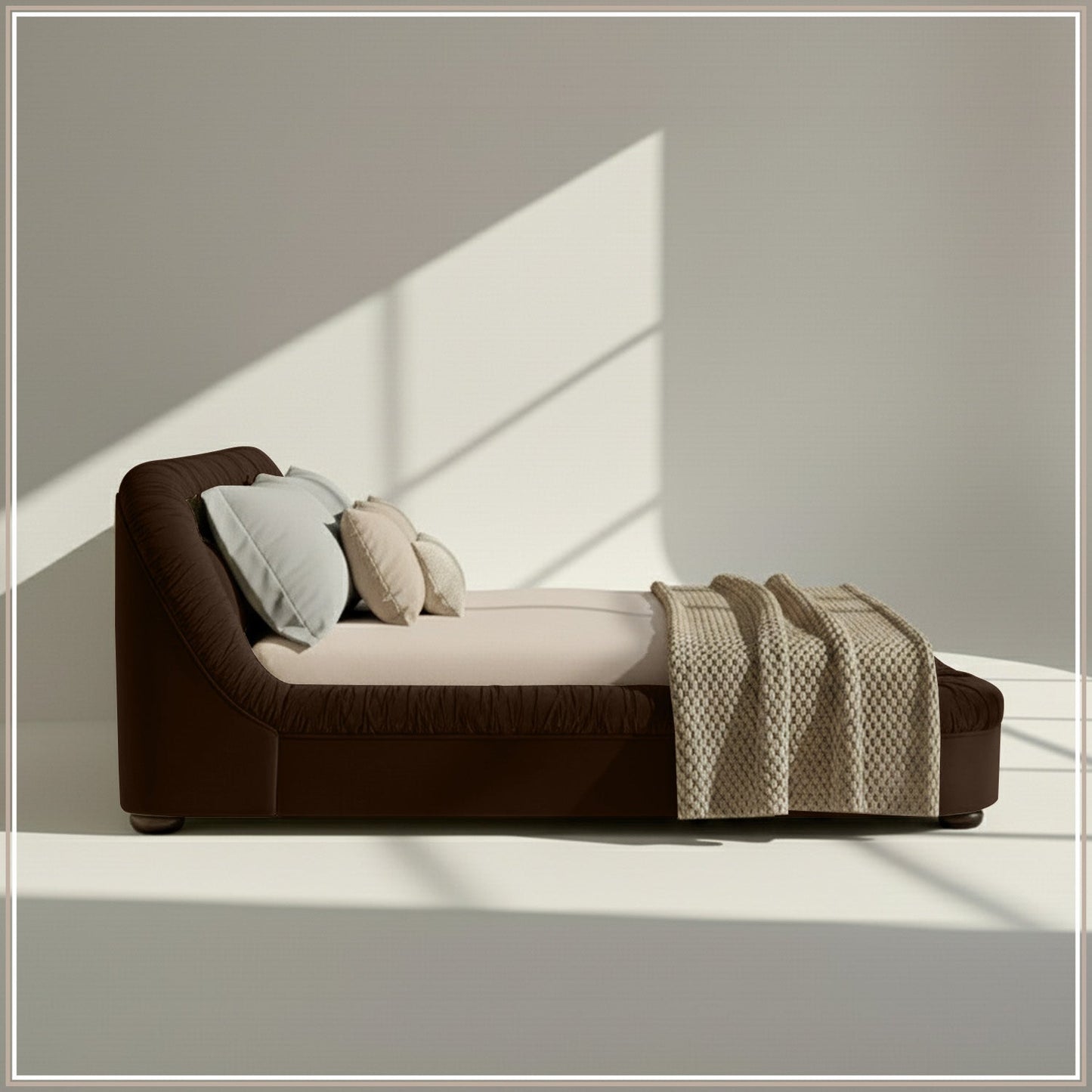 Casa Haven Relax King Size Bed in Chocolate Velvet with Engineered Hardwood Frame & Hydraulic Storage
