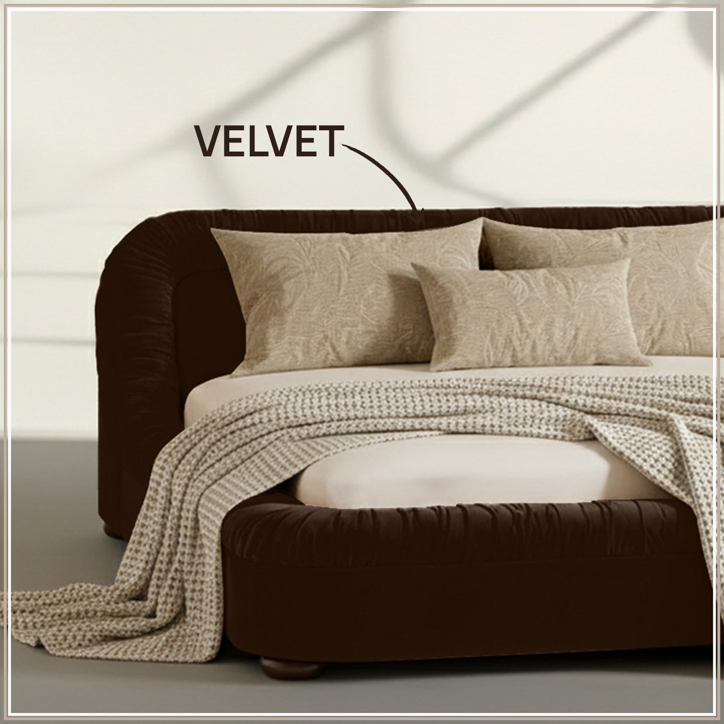 Casa Haven Relax King Size Bed in Chocolate Velvet with Engineered Hardwood Frame & Hydraulic Storage