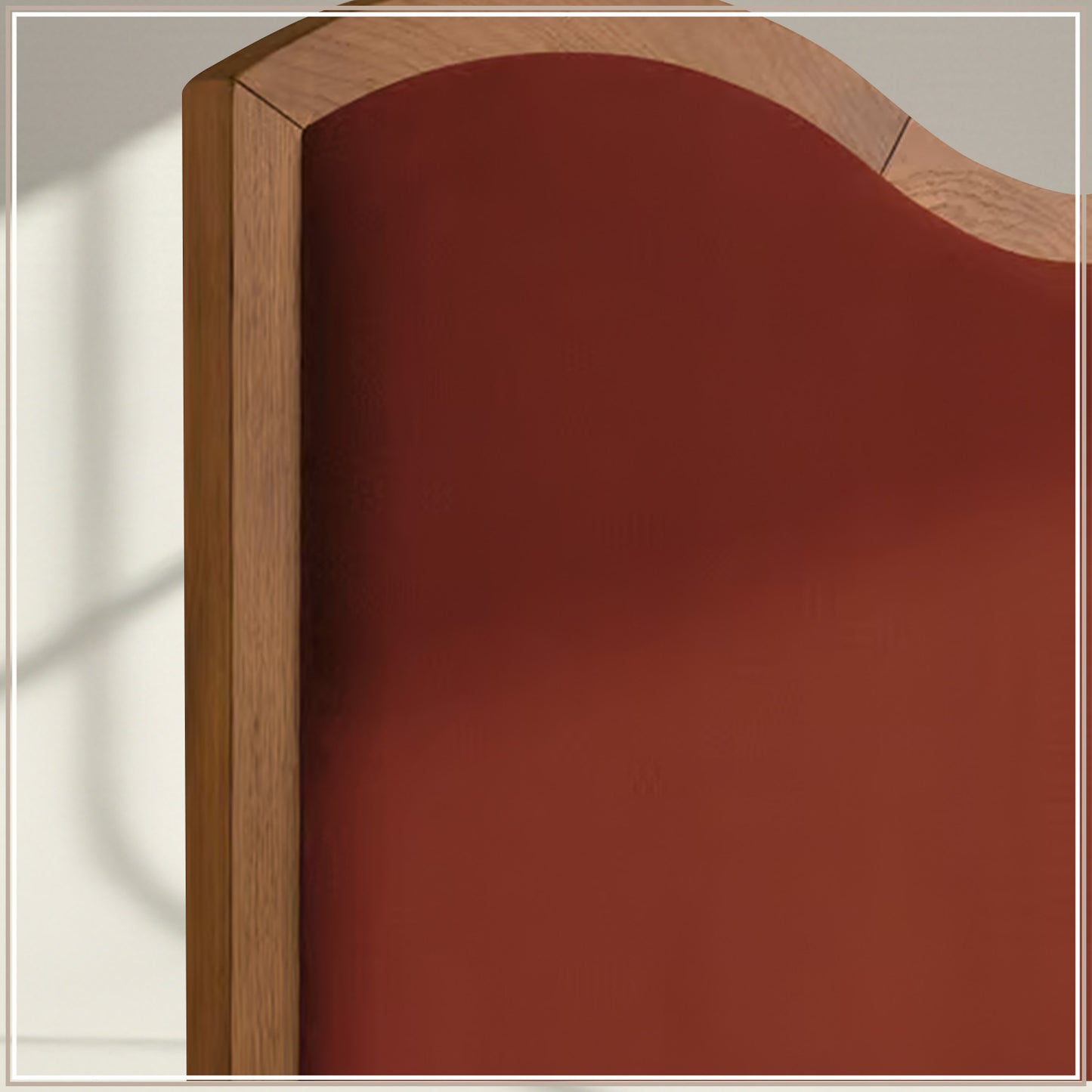 Solara Wave Luxe King Size Bed in Rust Velvet with Oak wood Frame & Hydraulic Storage