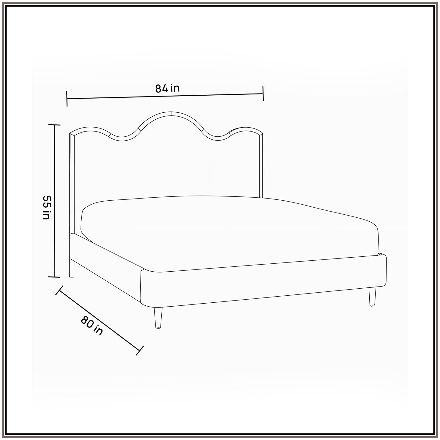 Solara Wave Luxe King Size Bed in Lichen Velvet with Oak wood Frame & Hydraulic Storage