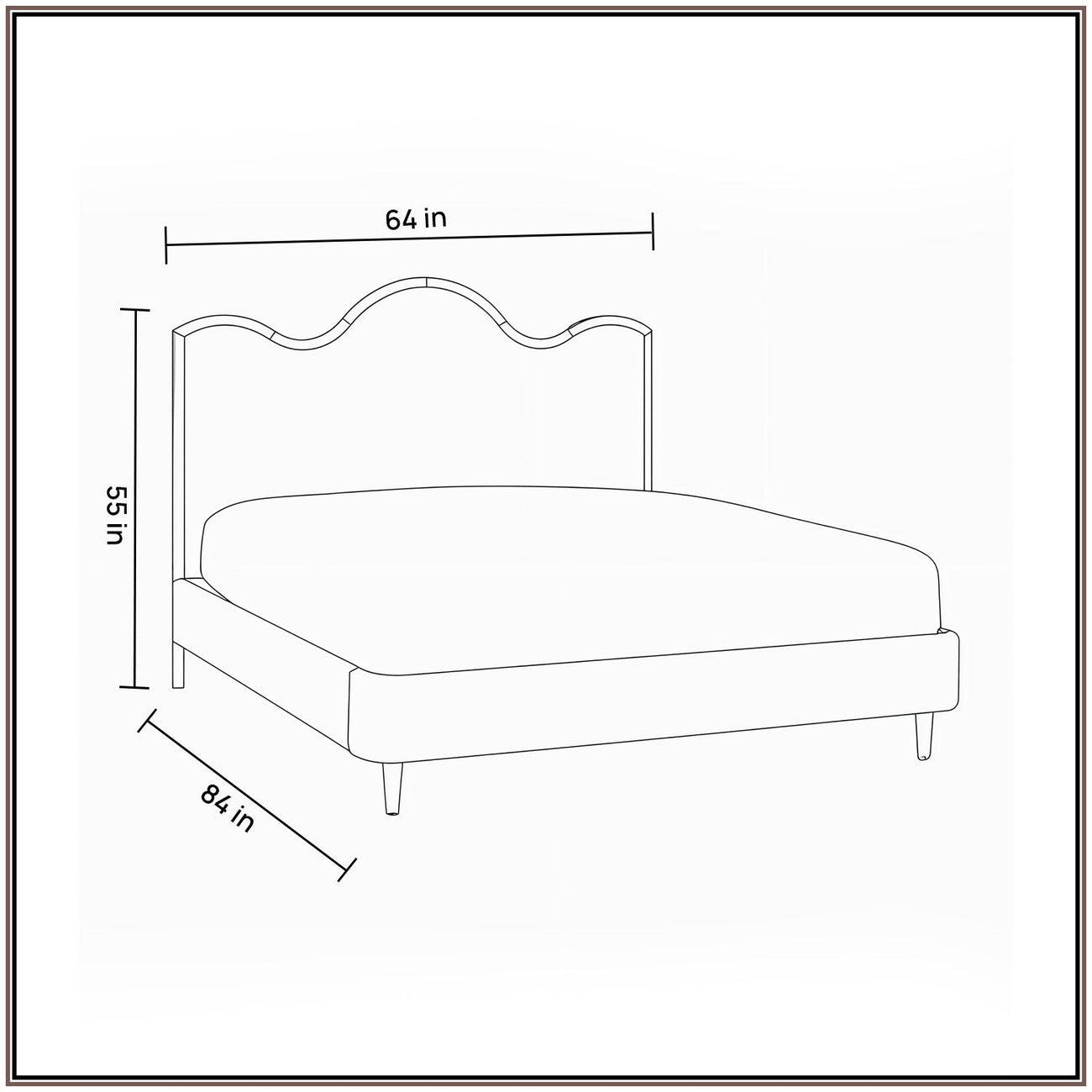 Solara Wave Luxe Queen Size Bed in Mustard Velvet with Oak wood Frame & Hydraulic Storage