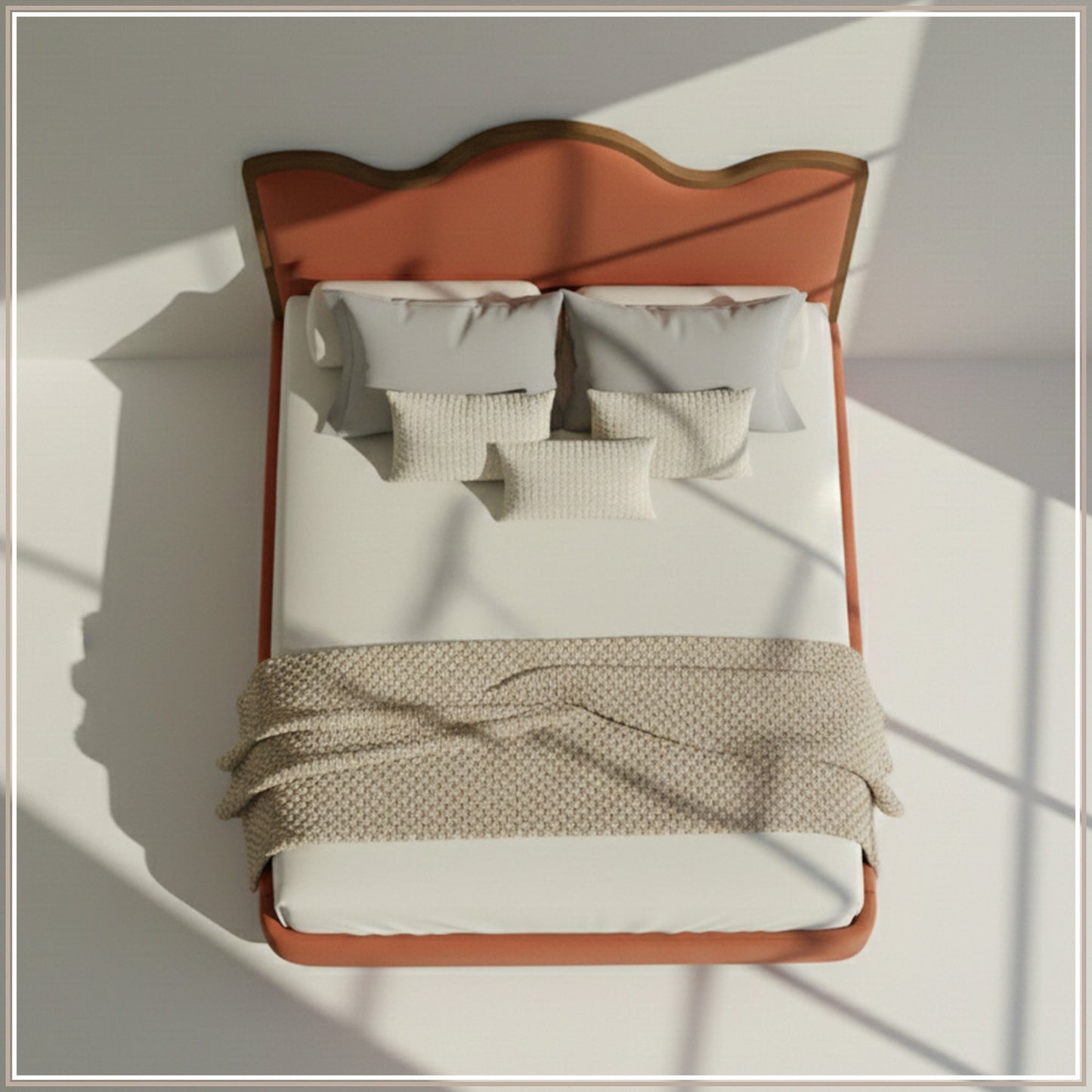 Solara Wave Luxe King Size Bed in Antique Rose Velvet with Oak wood Frame & Hydraulic Storage