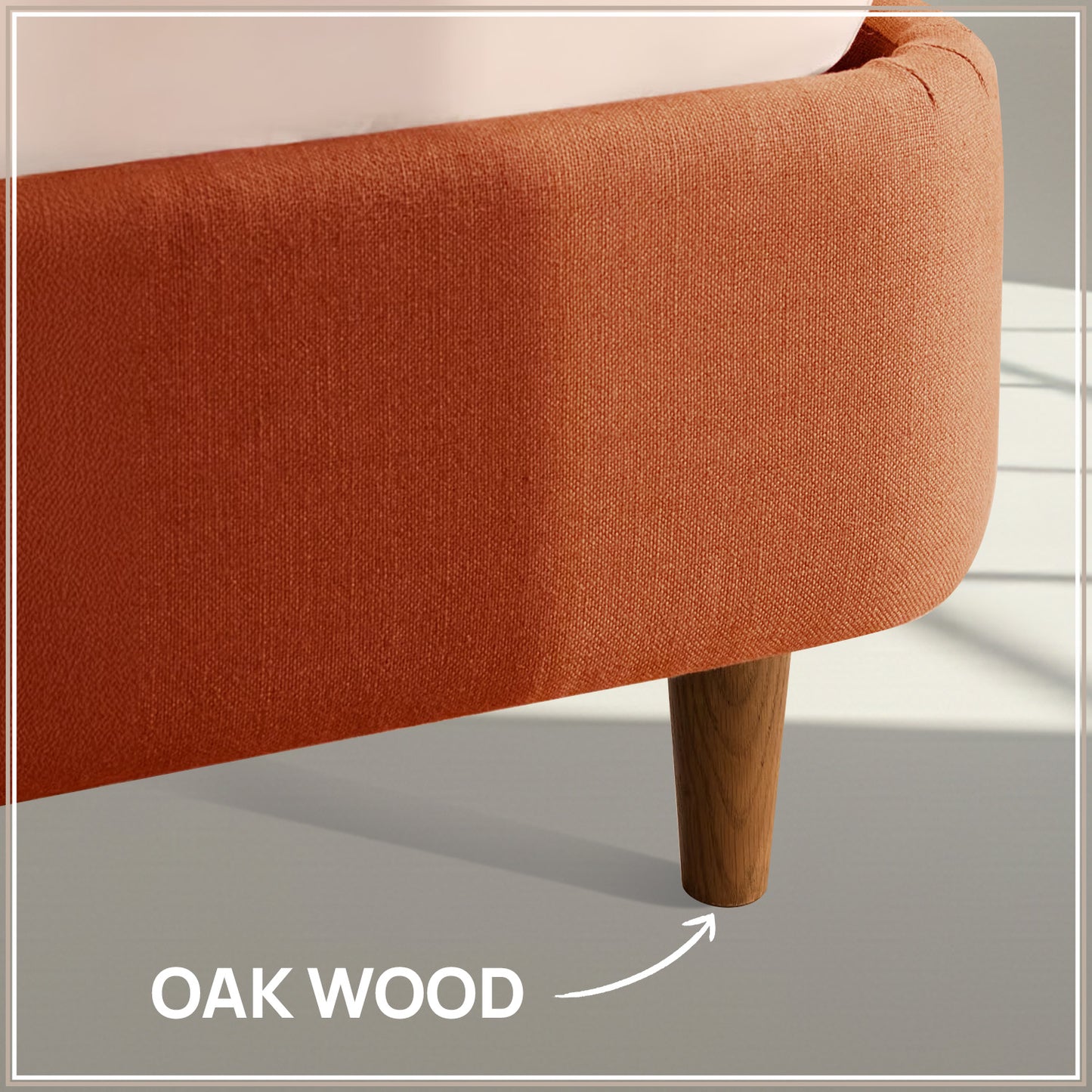 Solara Wave Luxe King Size Bed in Antique Rose Velvet with Oak wood Frame & Hydraulic Storage