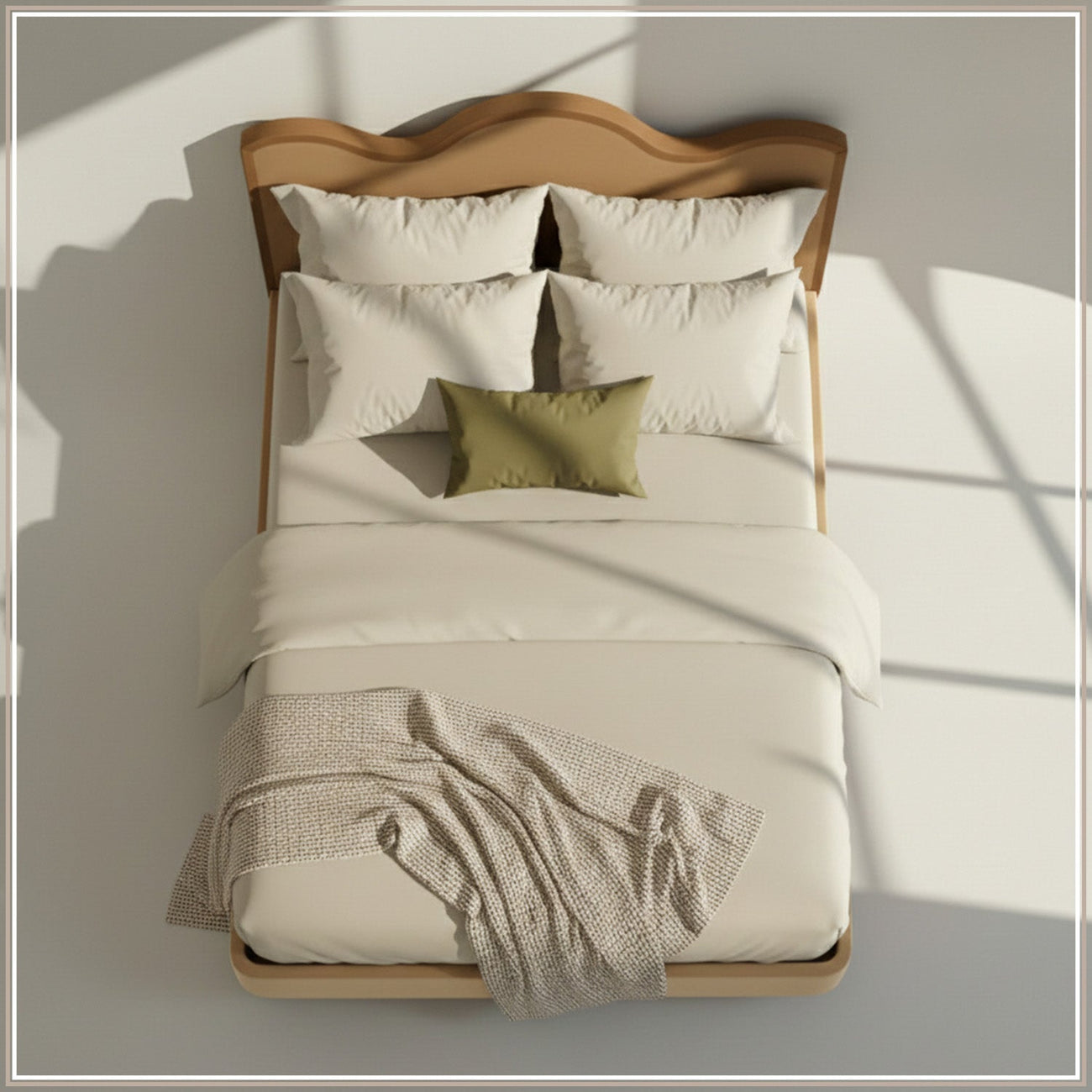 Solara Wave Luxe Queen Size Bed in Camel Velvet with Oak wood Frame & Hydraulic Storage