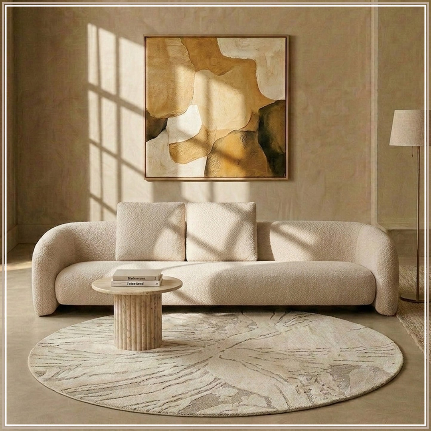 UrbanOpulence Three-Seater Sofa Creme