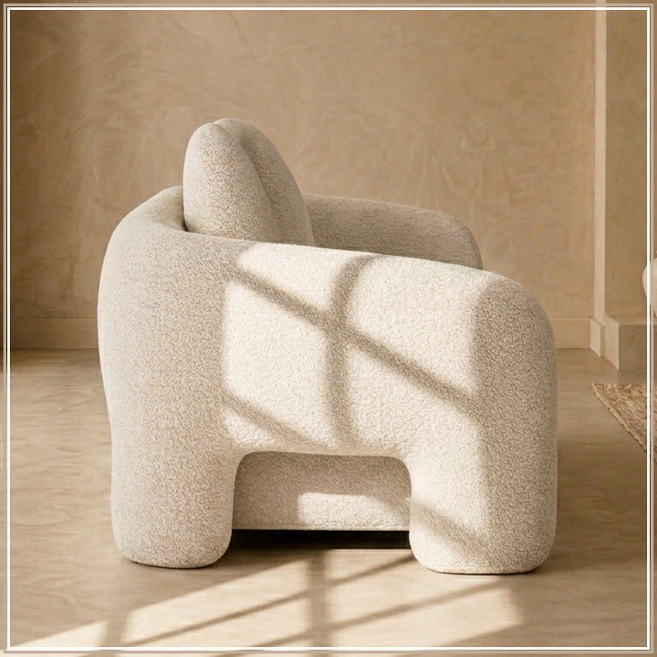 UrbanOpulence Three-Seater Sofa Creme