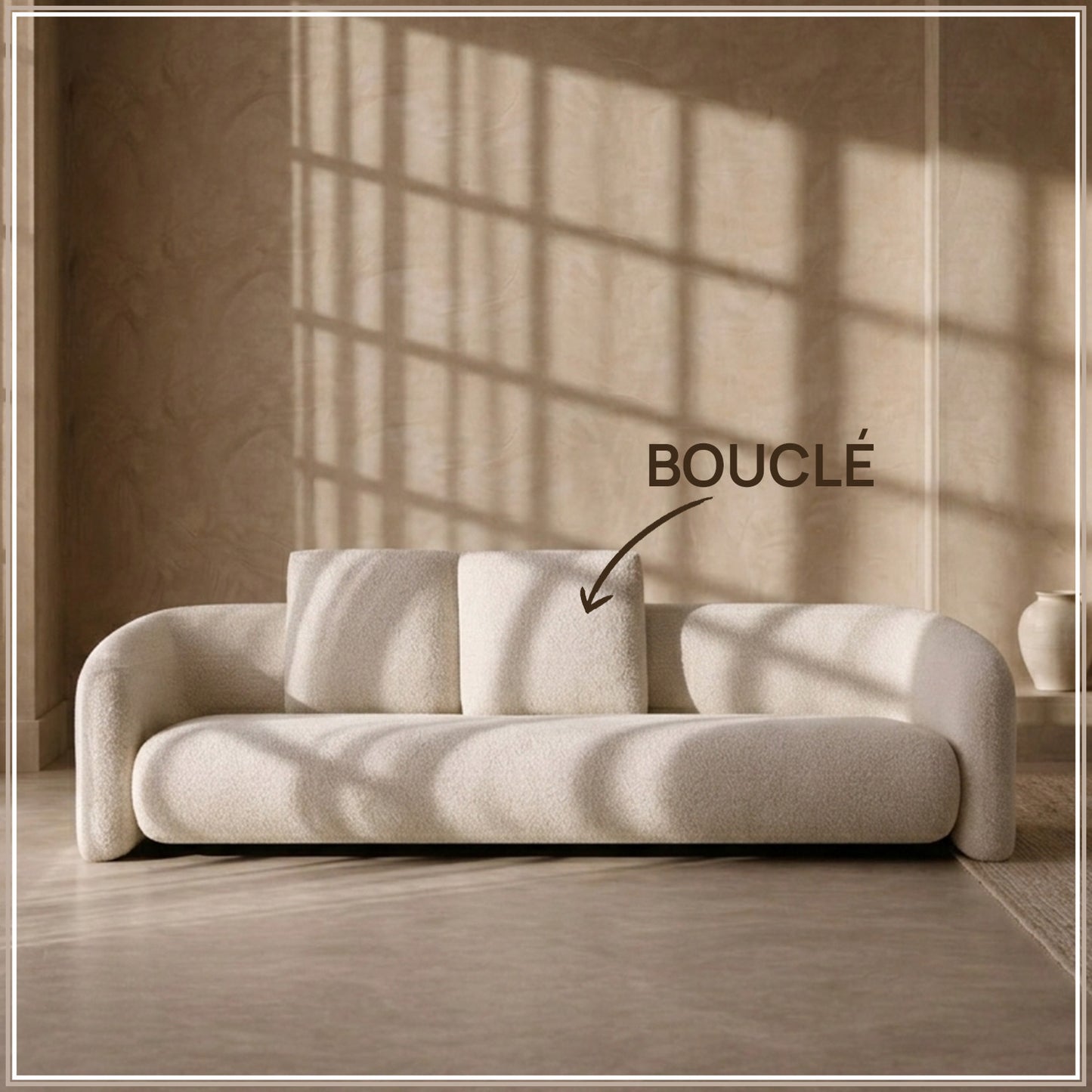 UrbanOpulence Three-Seater Sofa Creme