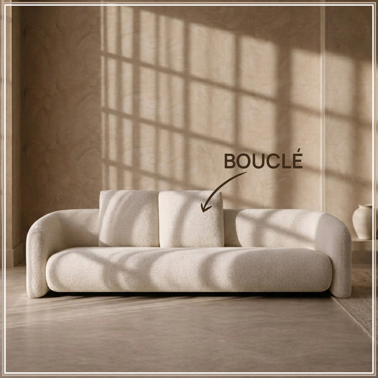 UrbanOpulence Three-Seater Sofa Creme