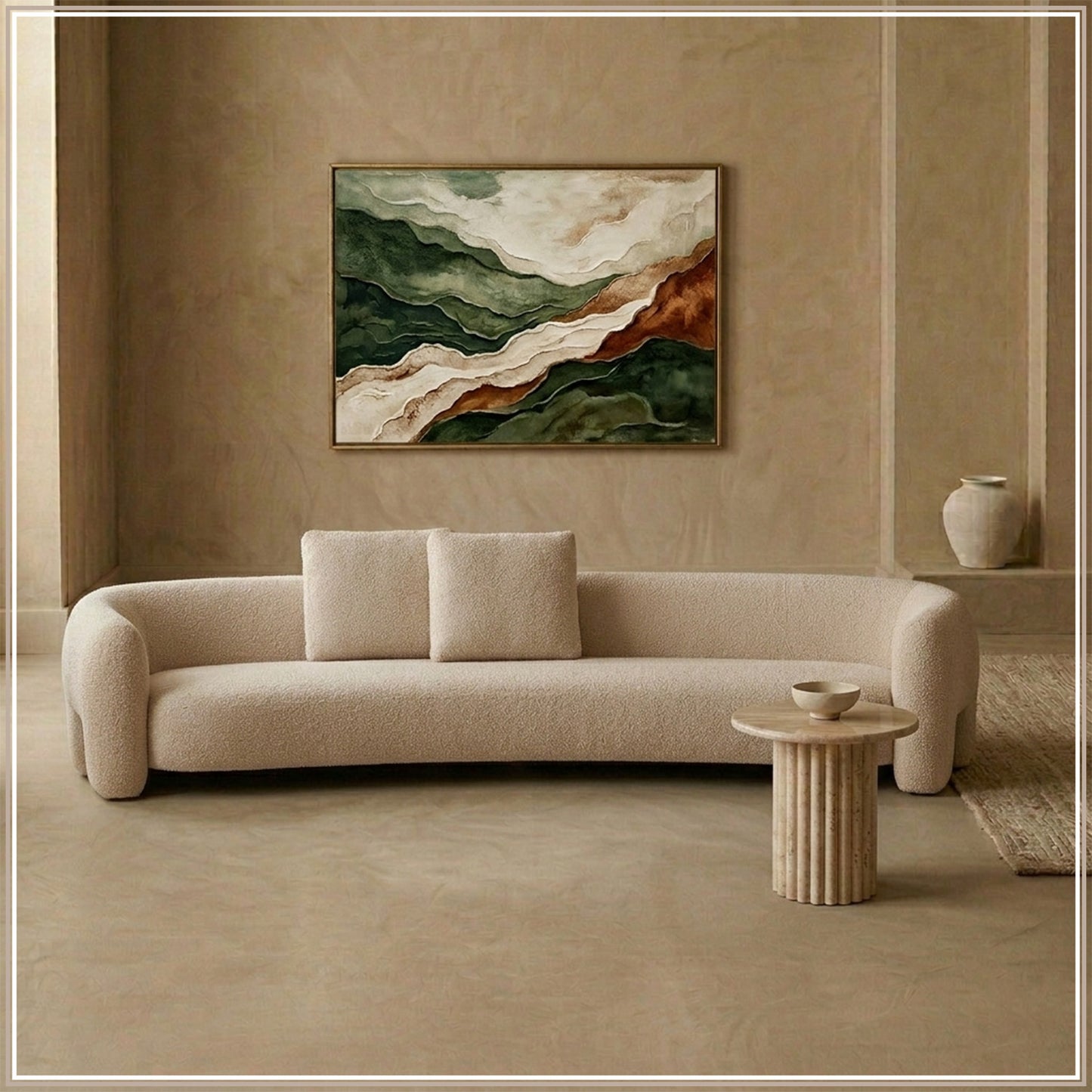 UrbanOpulence Five-Seater Sofa Creme